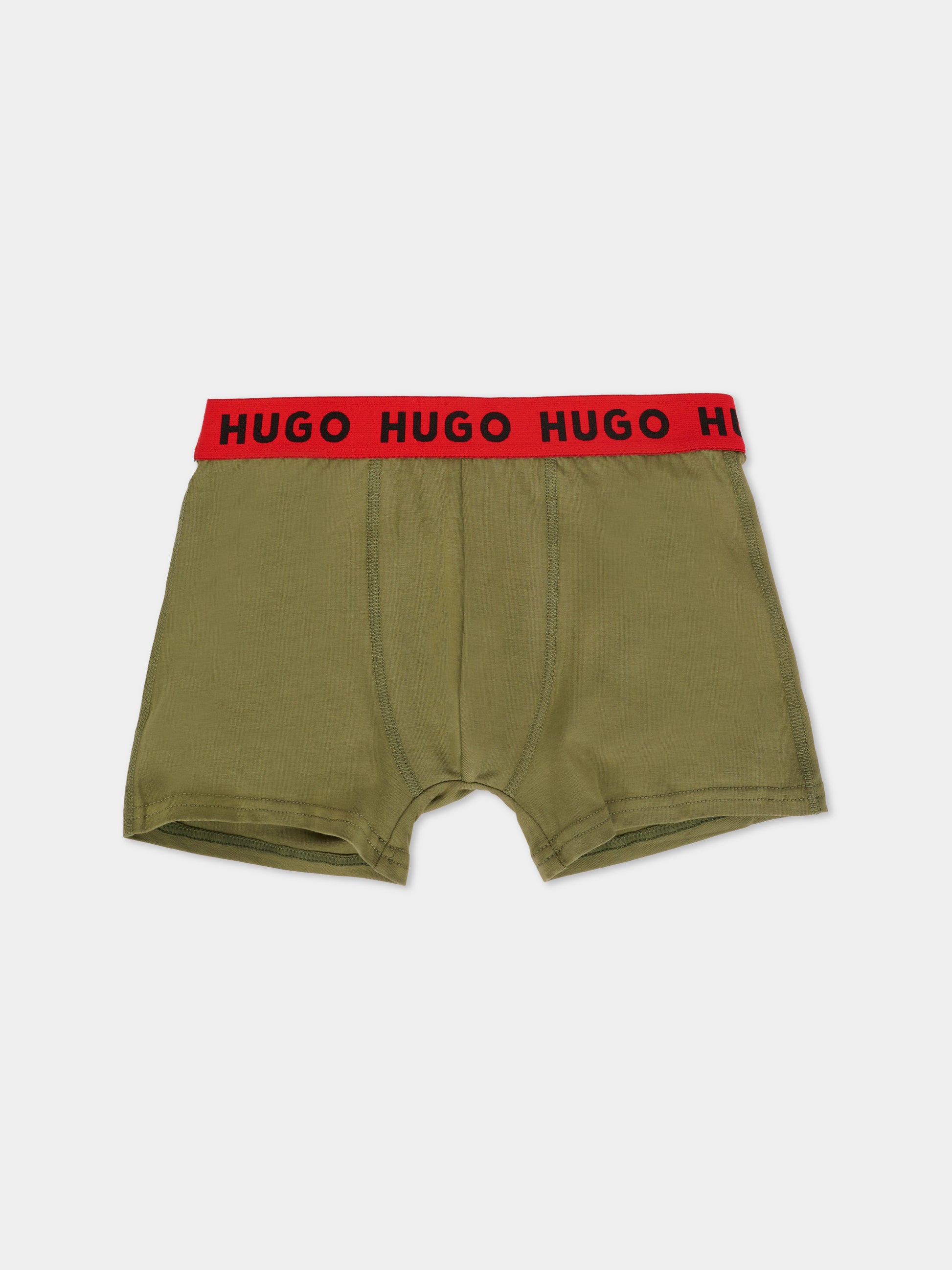 Set boxer nero per bambino con logo,Hugo,G00558 09B