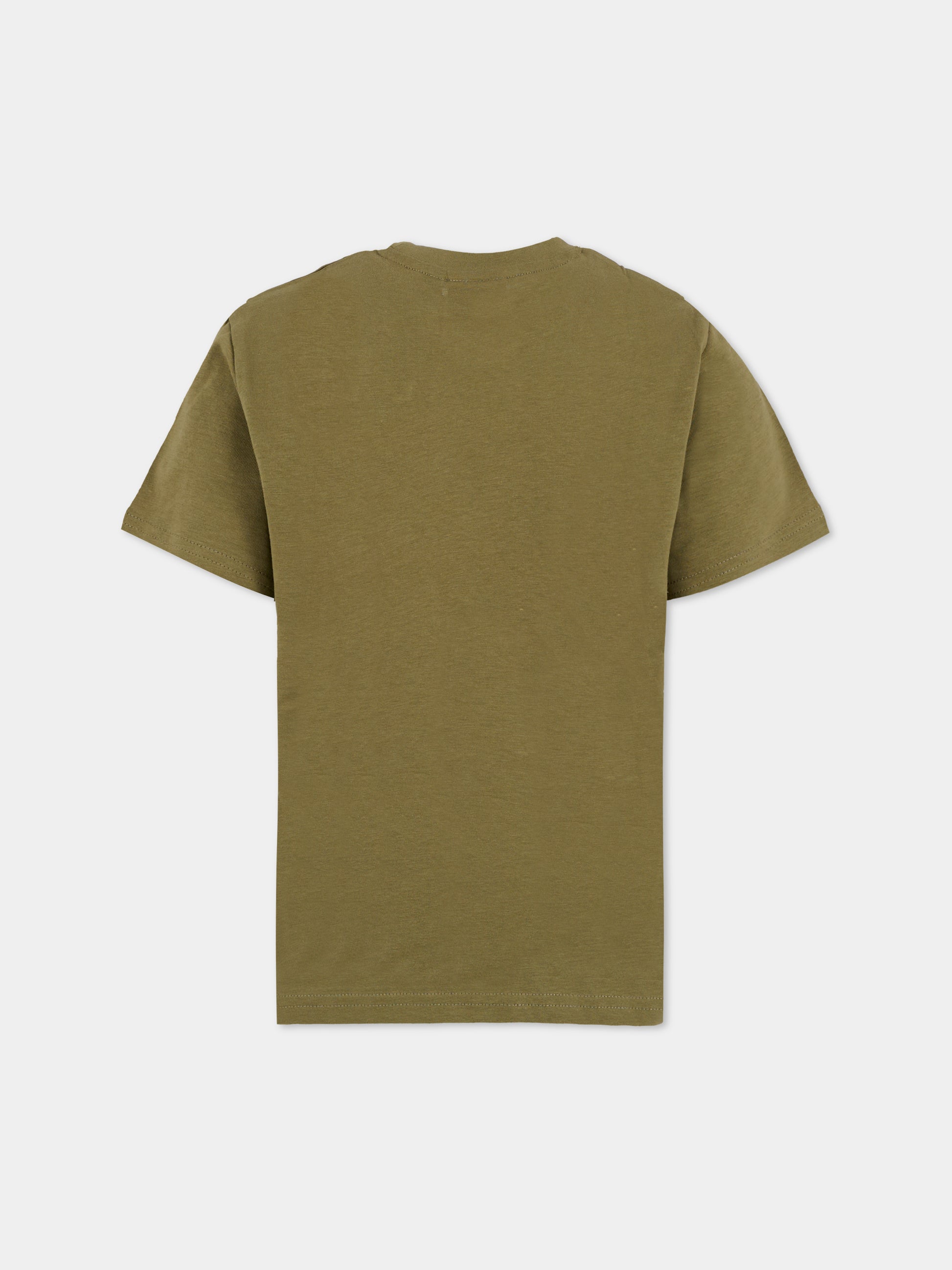 T-shirt verde per bambino con logo nero,Hugo,G00572 65F