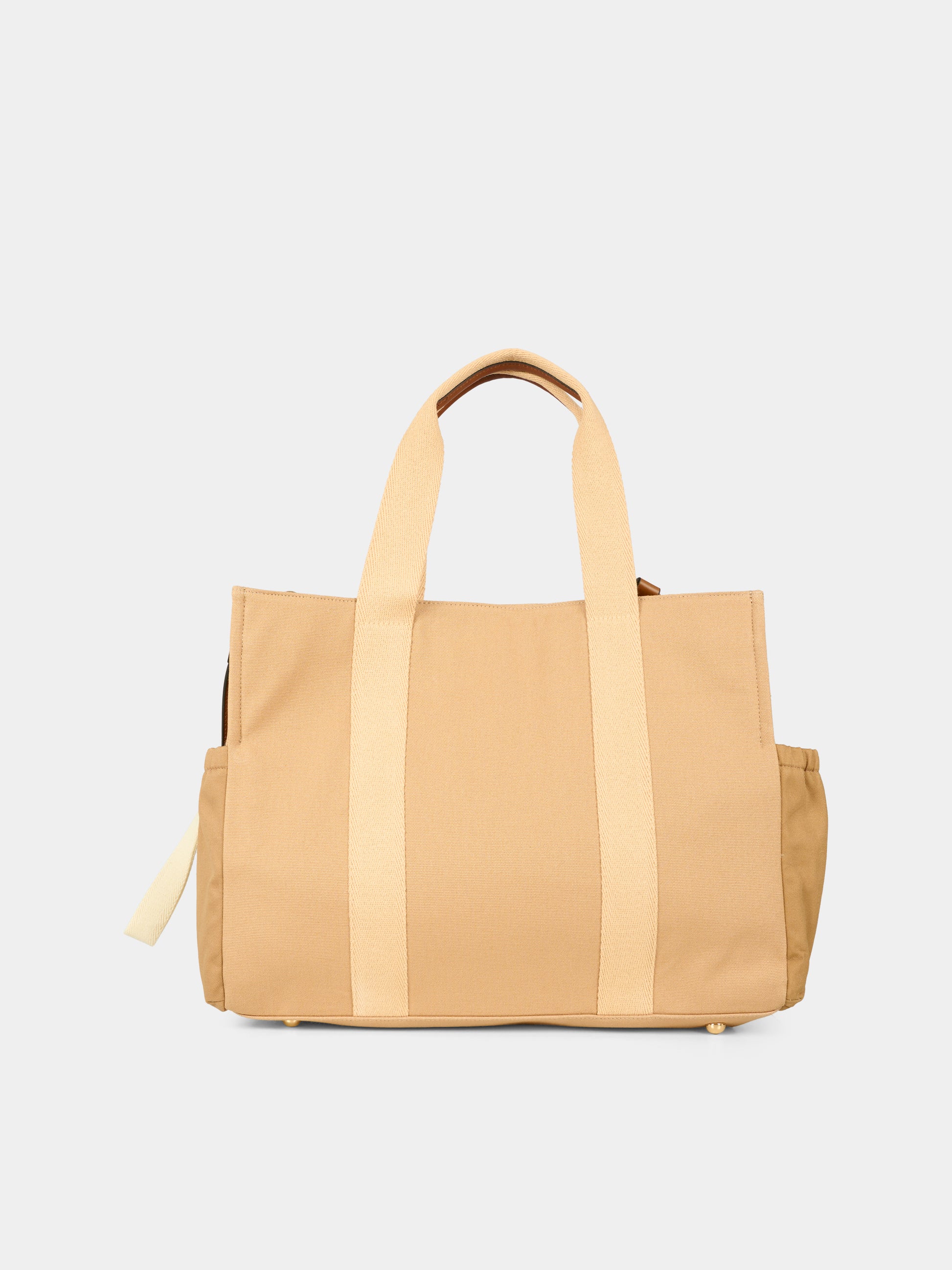 Borsa mamma beige per neonati con logo,Chloé Kids,C20764 244