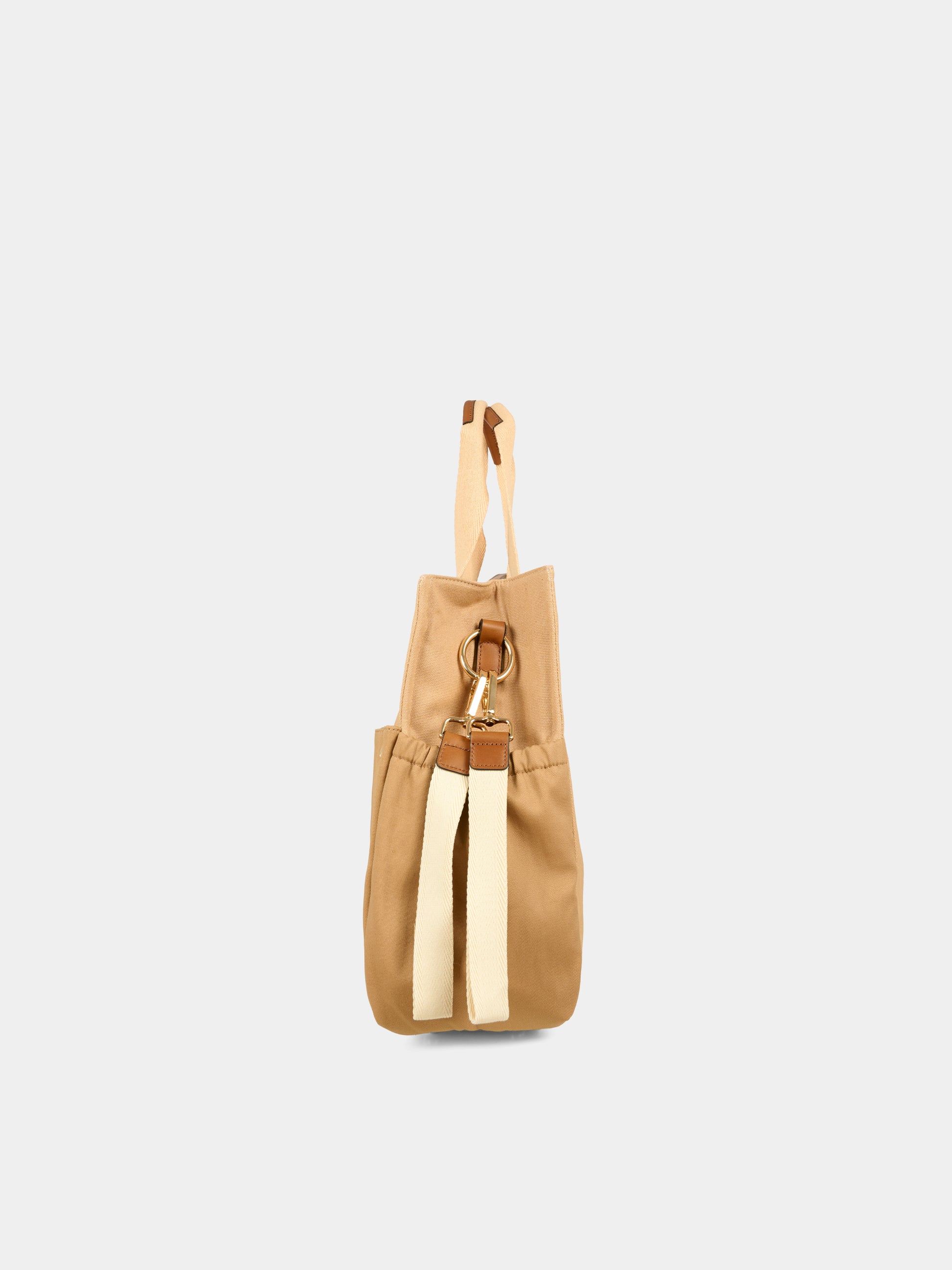 Borsa mamma beige per neonati con logo,Chloé Kids,C20764 244