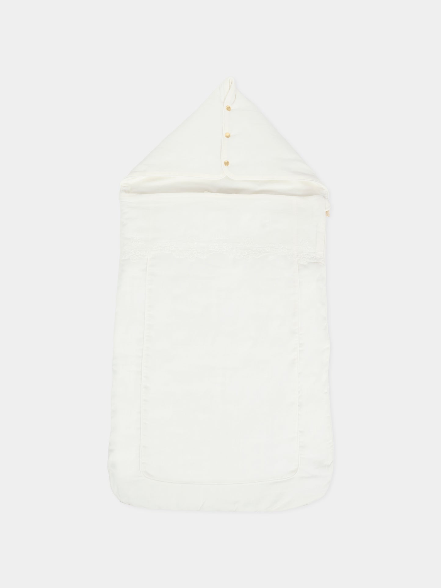 Sacco nanna bianco per neonata con fiori ricamati,Chloé Kids,C20770 117