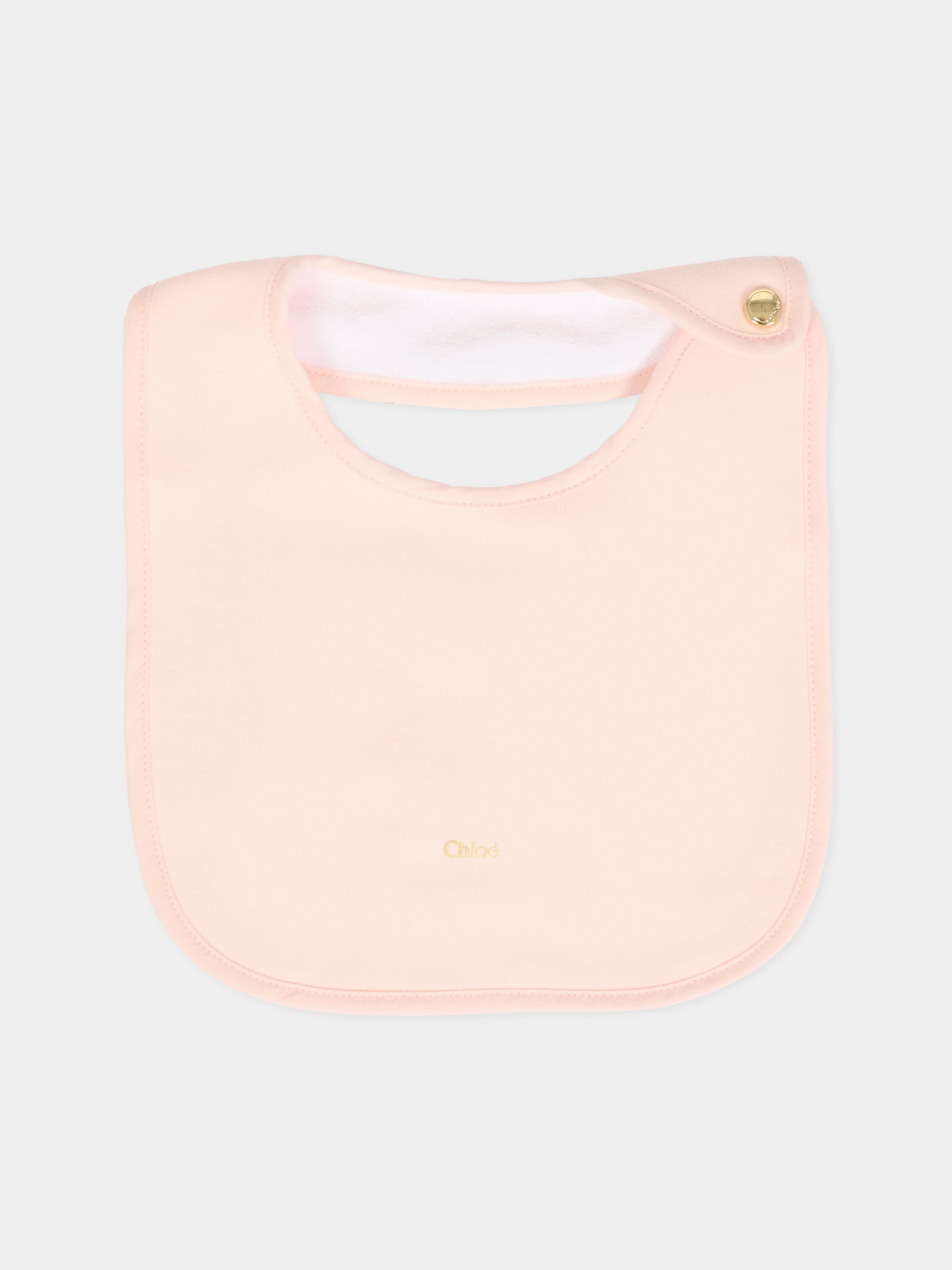 Set tutina bianco per neonata con logo oro,Chloé Kids,C20773 117