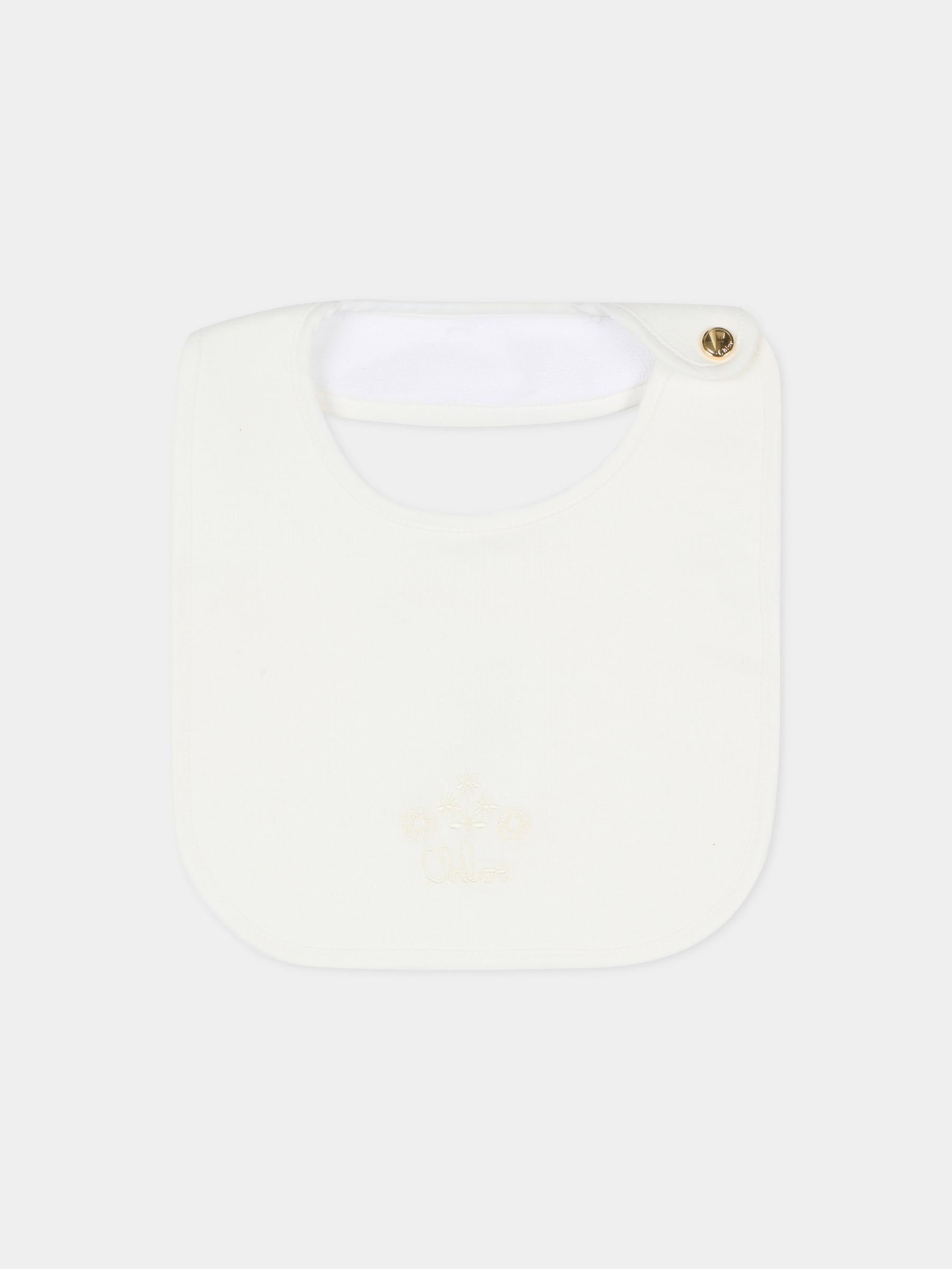 Set tutina avorio per neonata con logo,Chloé Kids,C20776 117