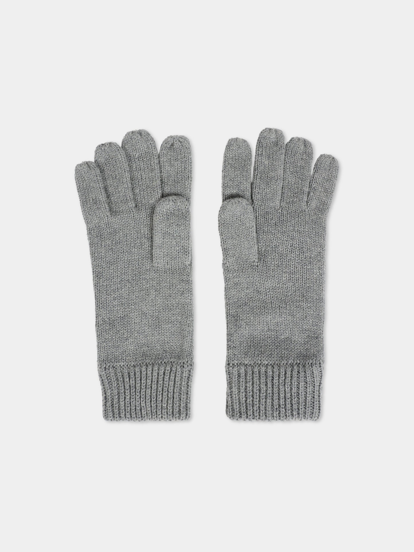 Guanti grigi per bambina con logo ricamato,Chloé Kids,C20690 A46