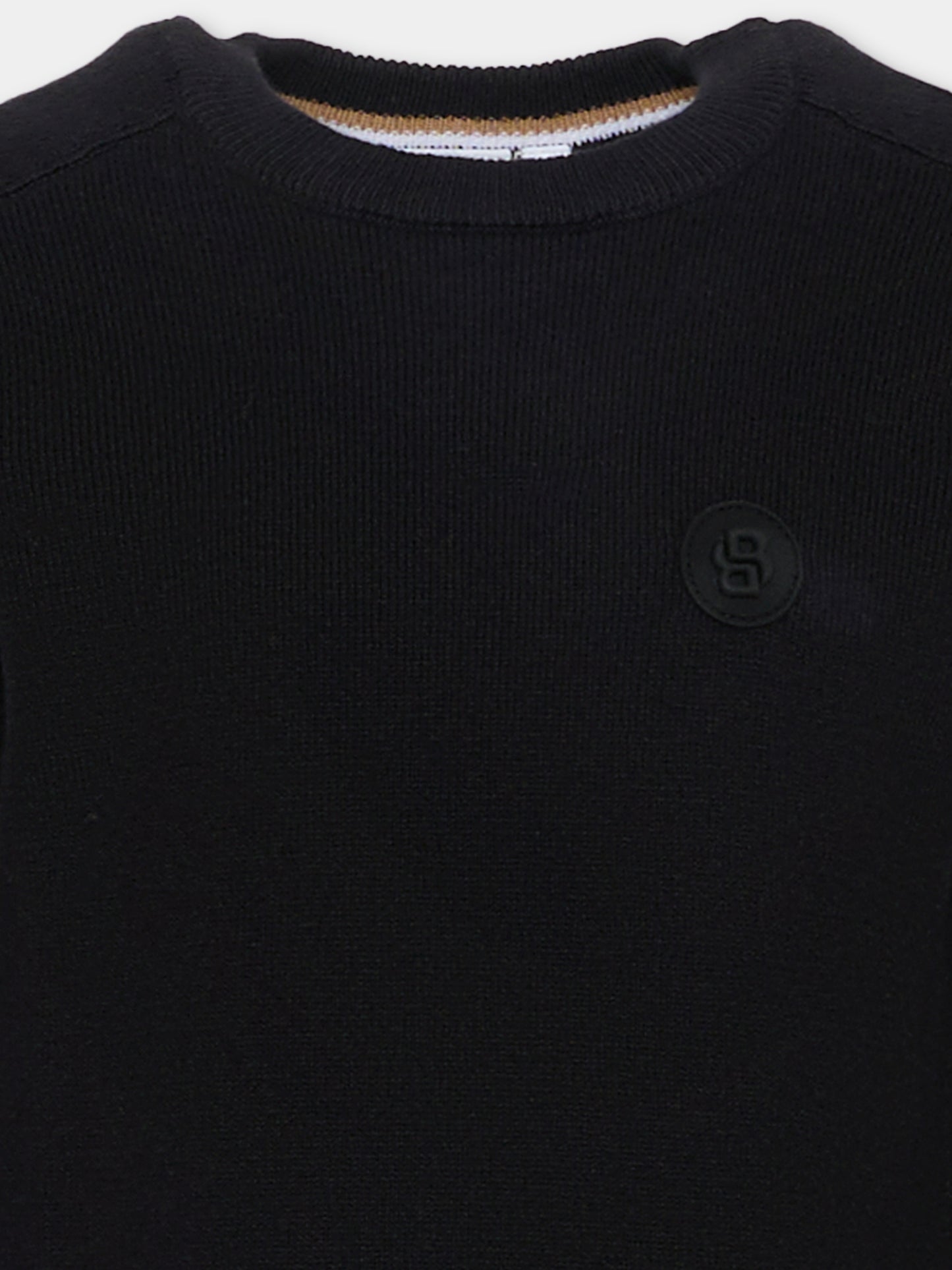 Maglione nero per bambino con logo,Boss,J52343 09B