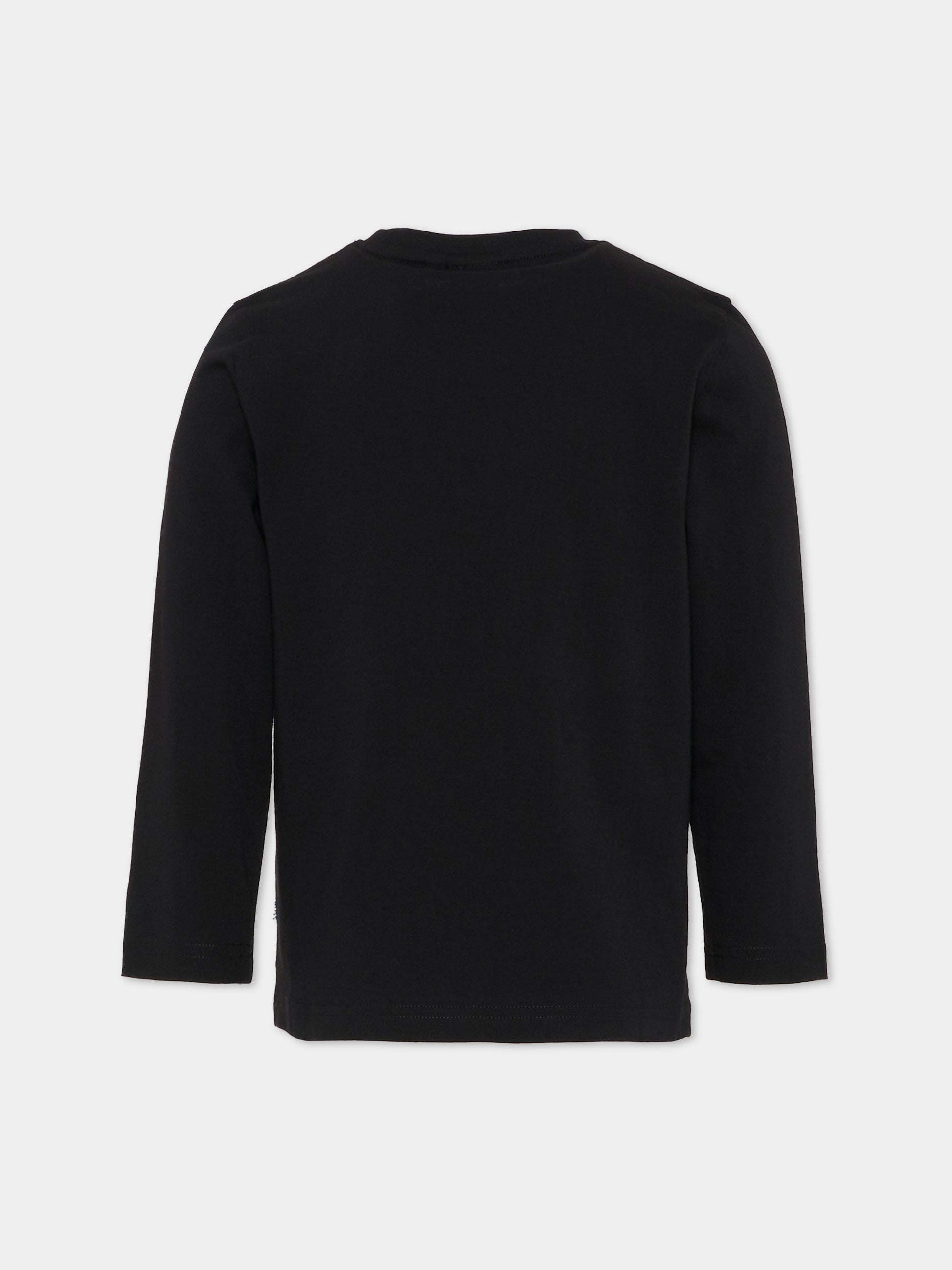 T-shirt nera per bambino con logo,Boss,J52364 09B