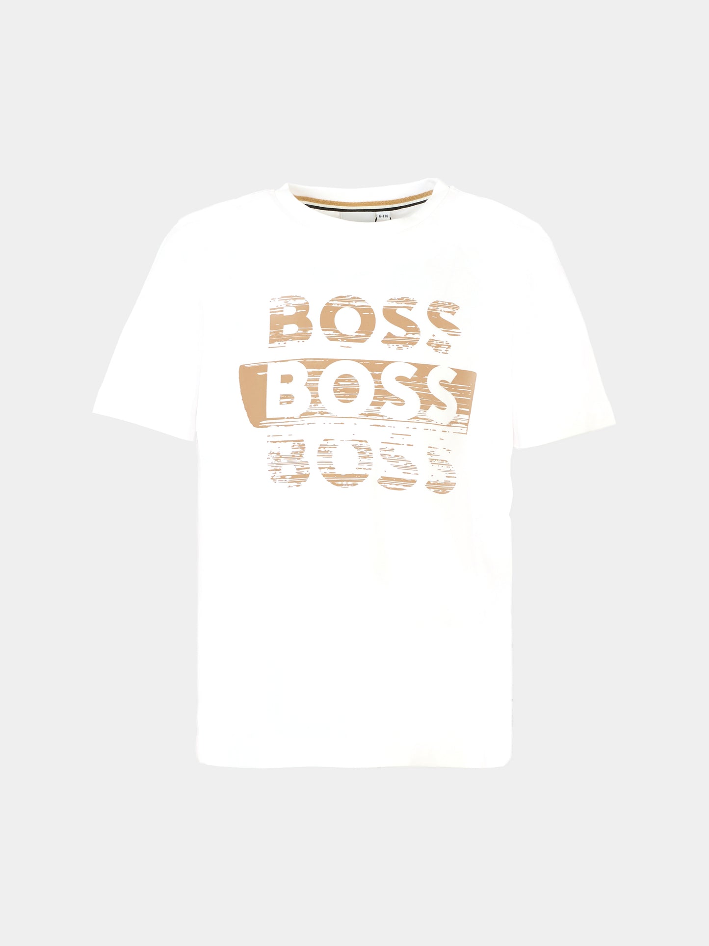 T-shirt bianca per bambino con logo,Boss,J52366 10P
