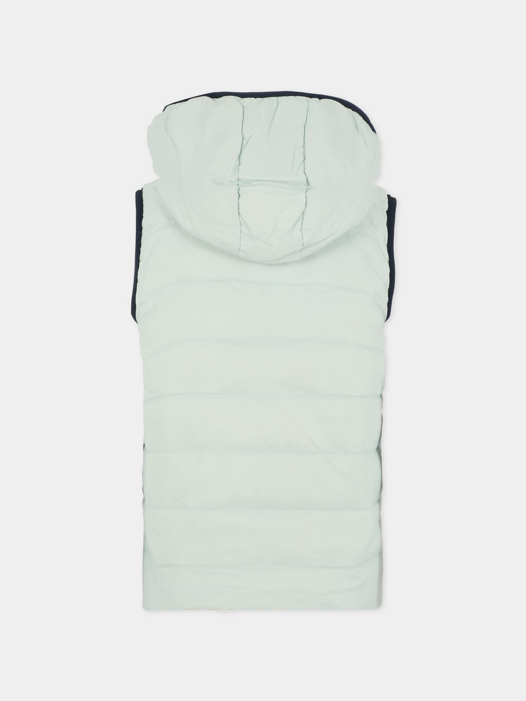 Gilet reversibile celeste per bambino con logo,Boss,J52395 791