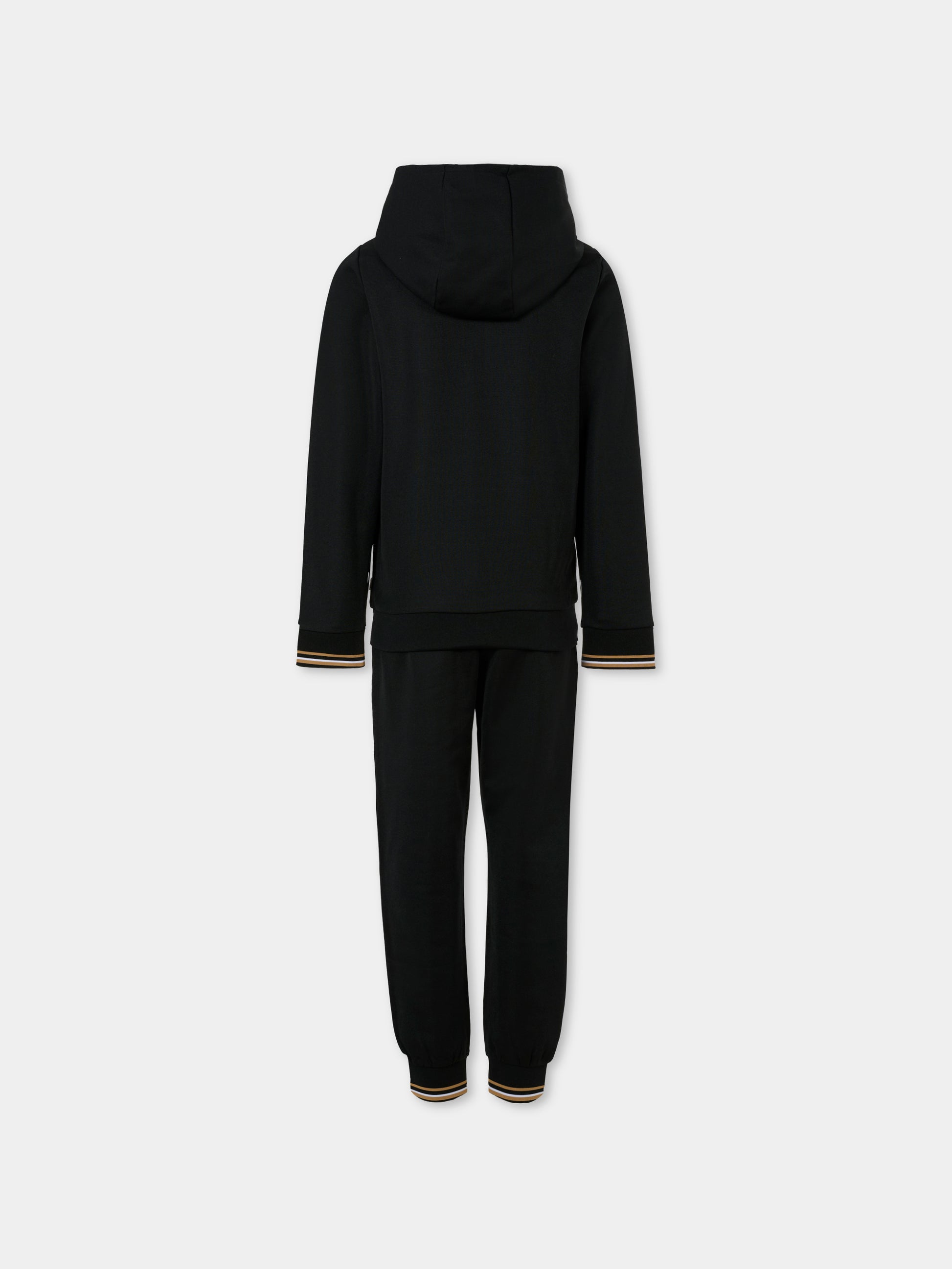 Completo nero per bambino con logo bianco,Boss,J52399 09B