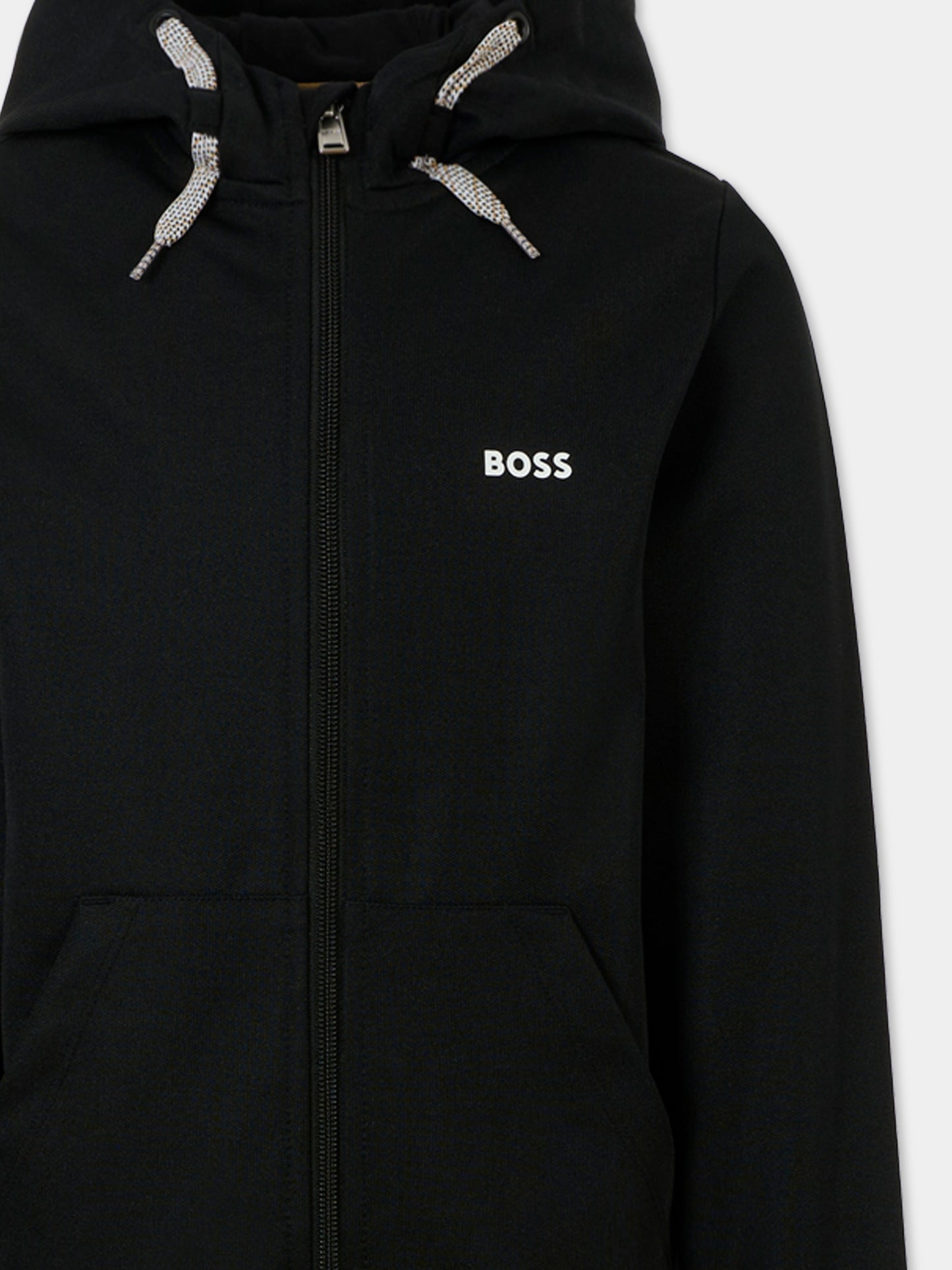 Completo nero per bambino con logo bianco,Boss,J52399 09B