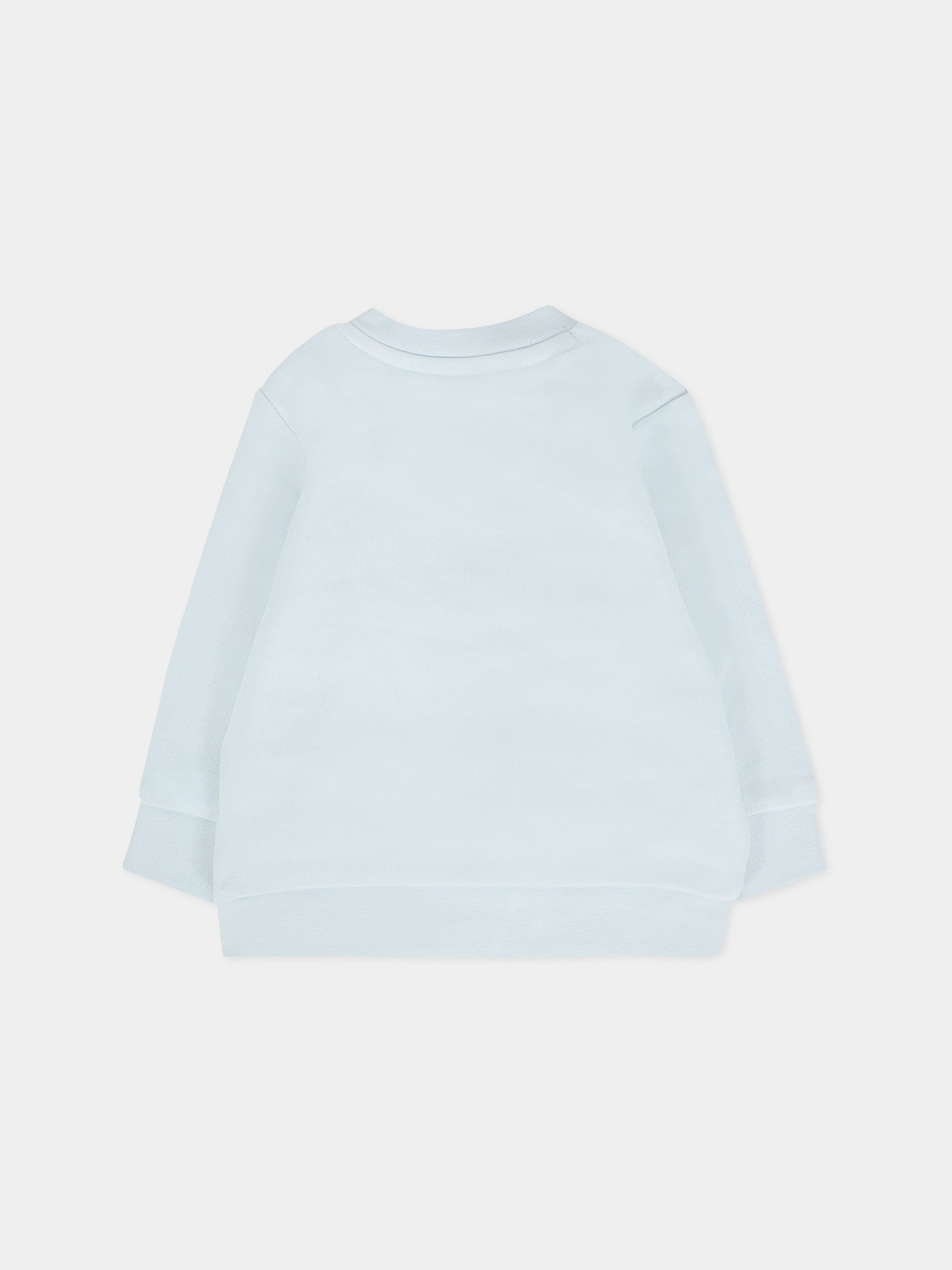 Felpa celeste per neonato con logo ricamato,Boss,J52457 791