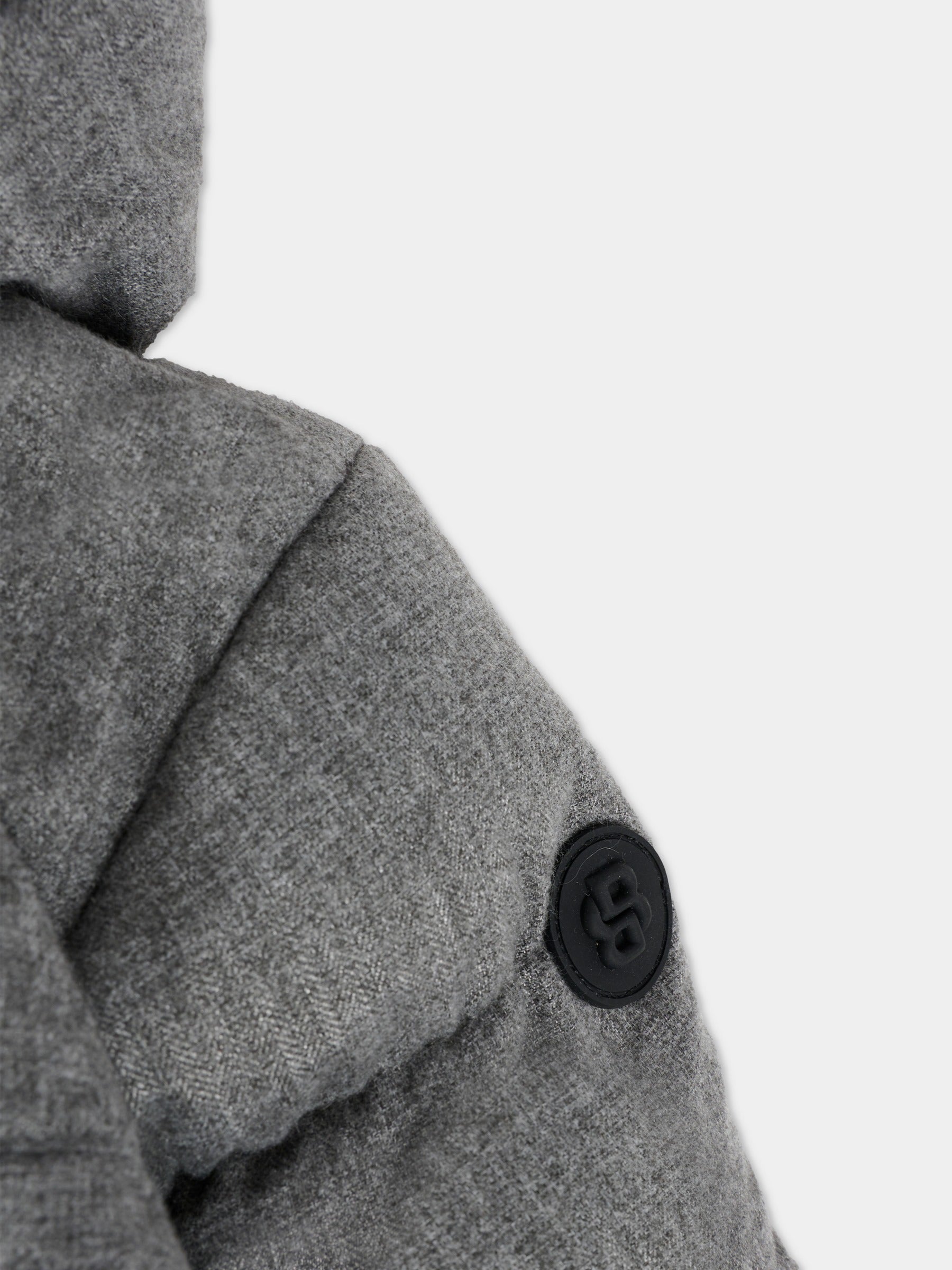 Piumino grigio per neonato con logo,Boss,J52470 A46