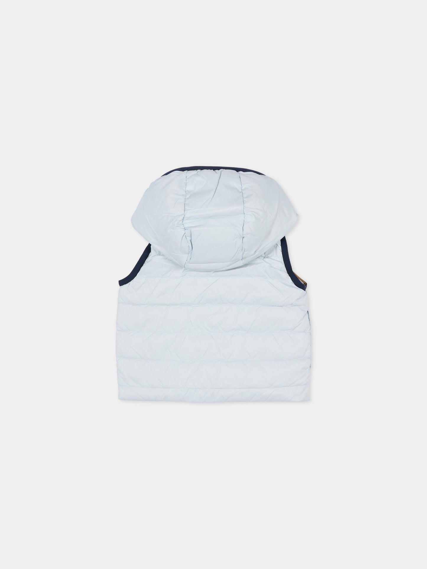 Gilet reversibile azzurro per neonato con logo,Boss,J52474 791