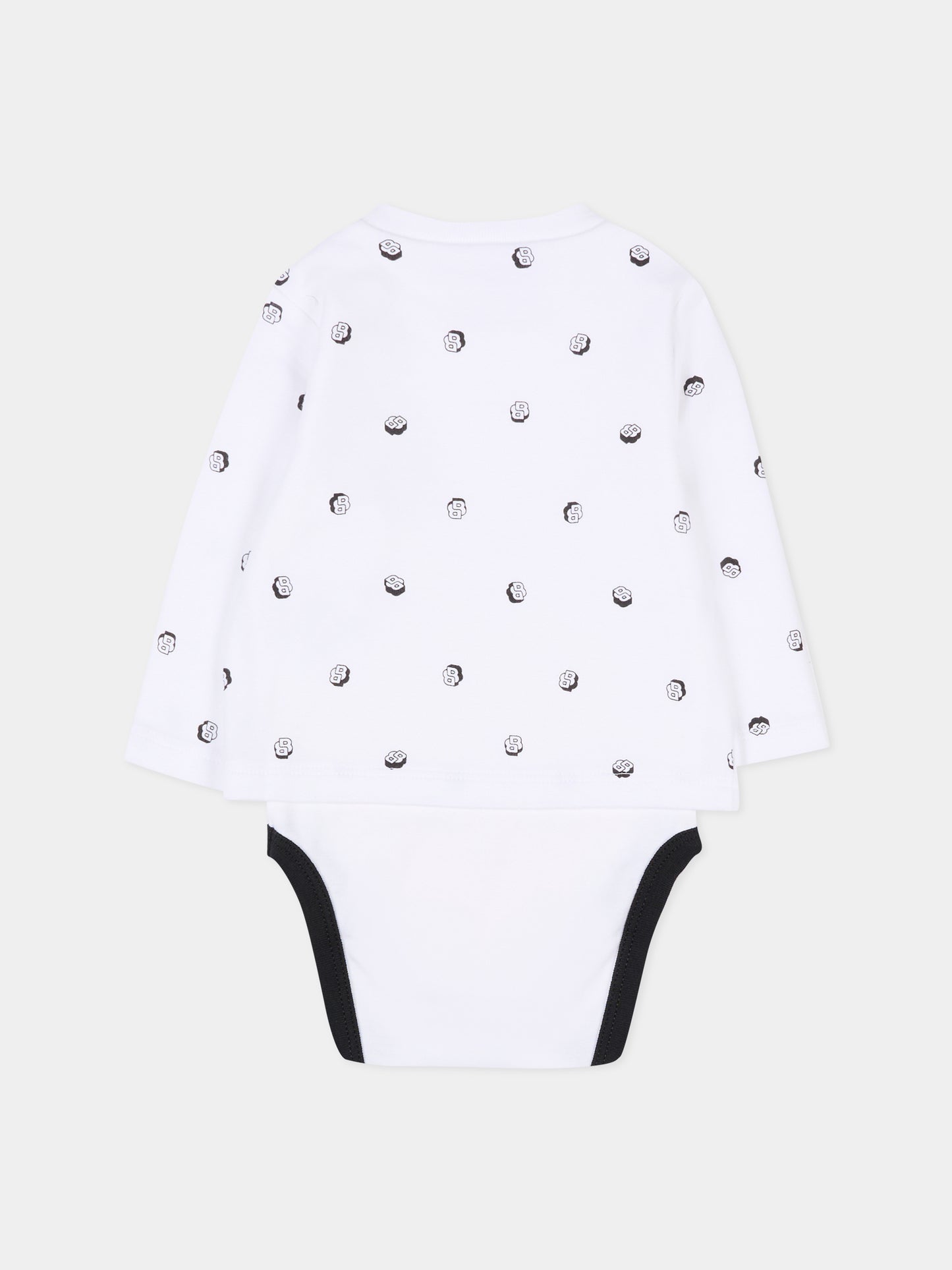 Set body bianco per neonato con logo,Boss,J52490 10P