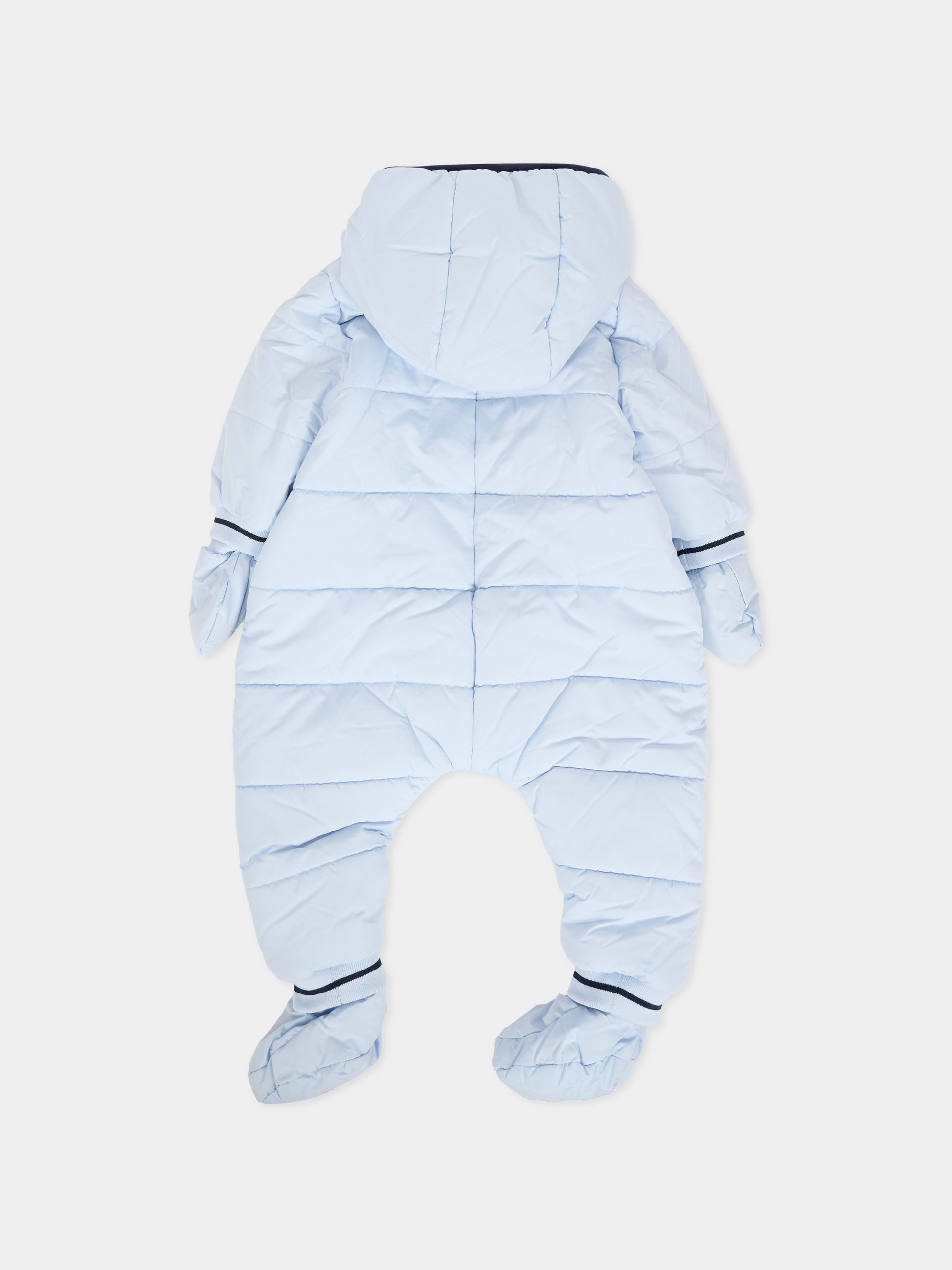 Piumino celeste per neonato con logo,Boss,J52516 771