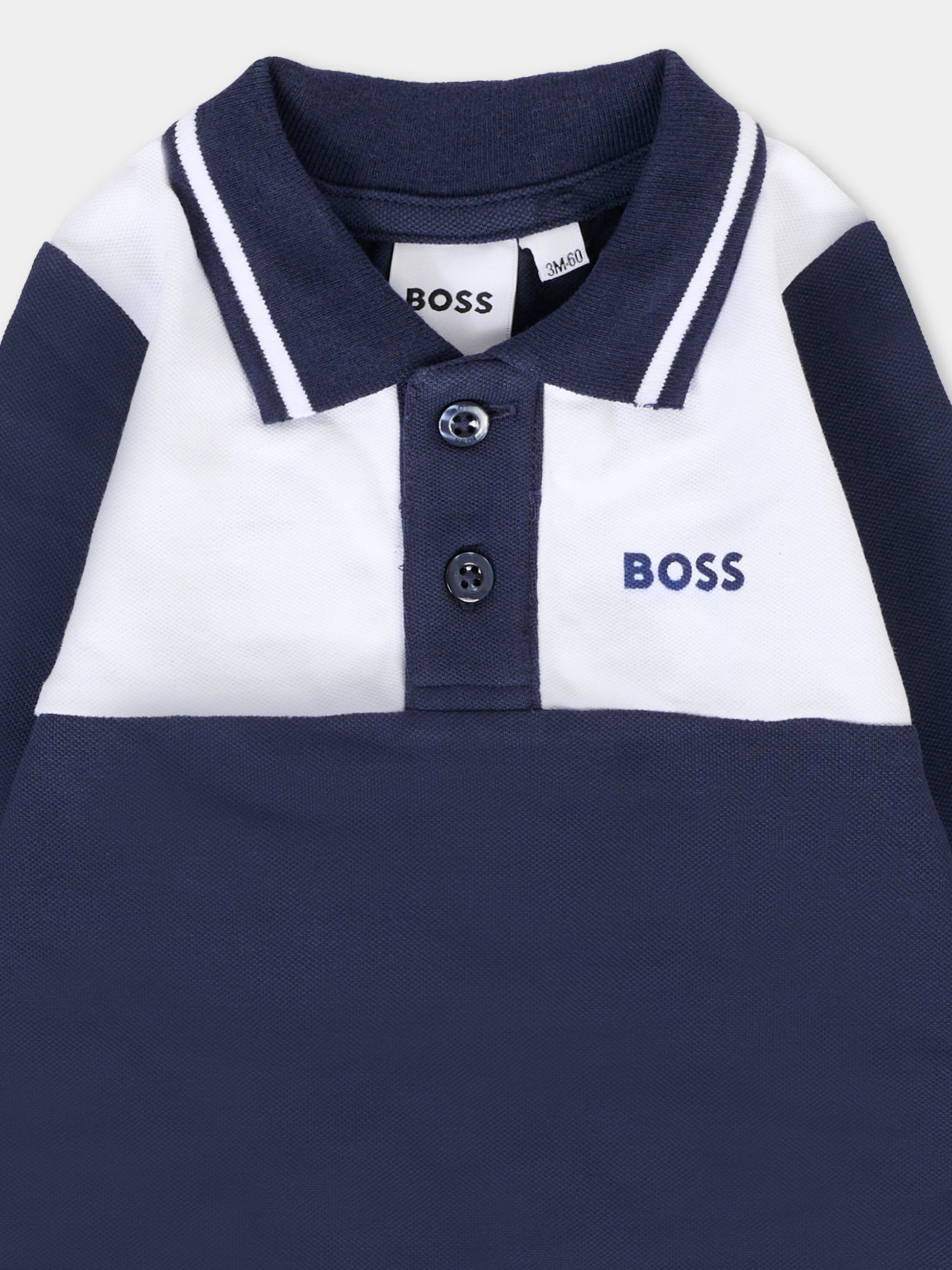 Tutina blu per neonato con logo,Boss,J52520 849