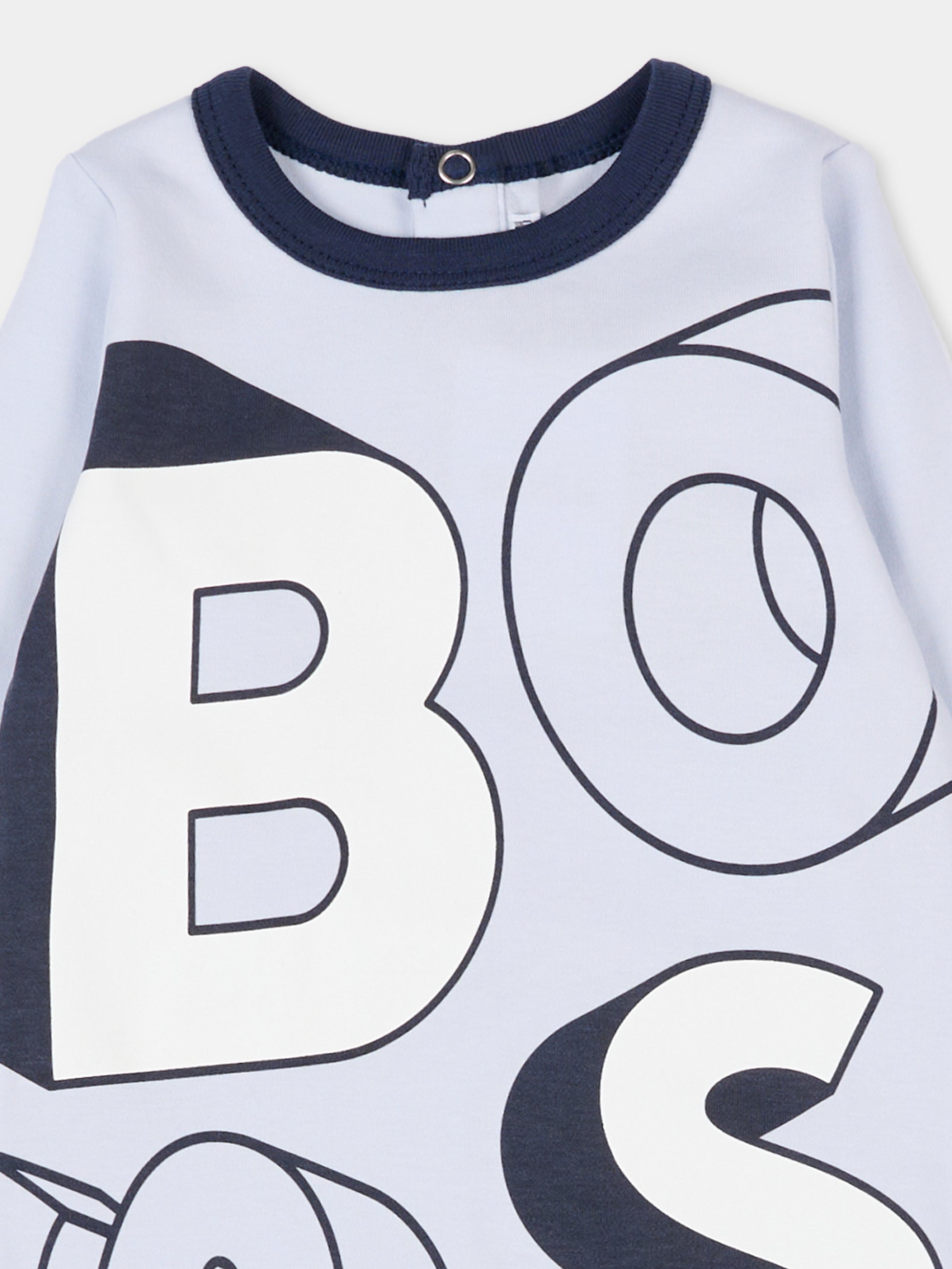 Tutina azzurra per neonato con logo,Boss,J52521 771