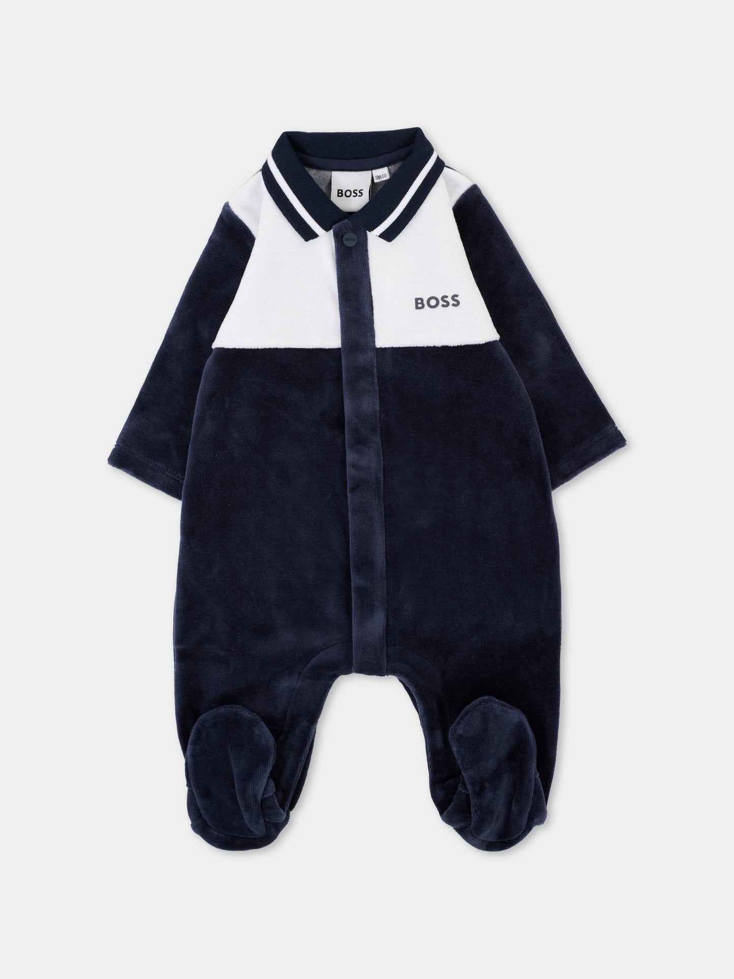 Tutina blu per neonato con logo,Boss,J52522 849