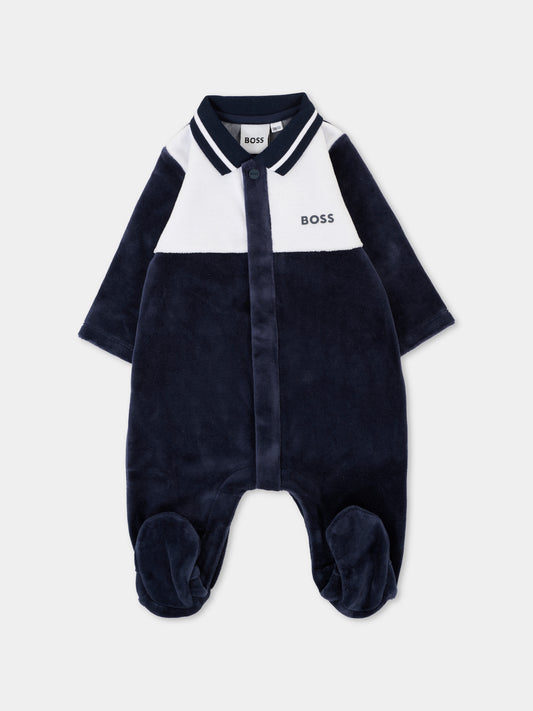 Tutina blu per neonato con logo,Boss,J52522 849