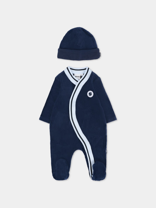 Set tutina blu per neonato con logo,Boss,J52531 849