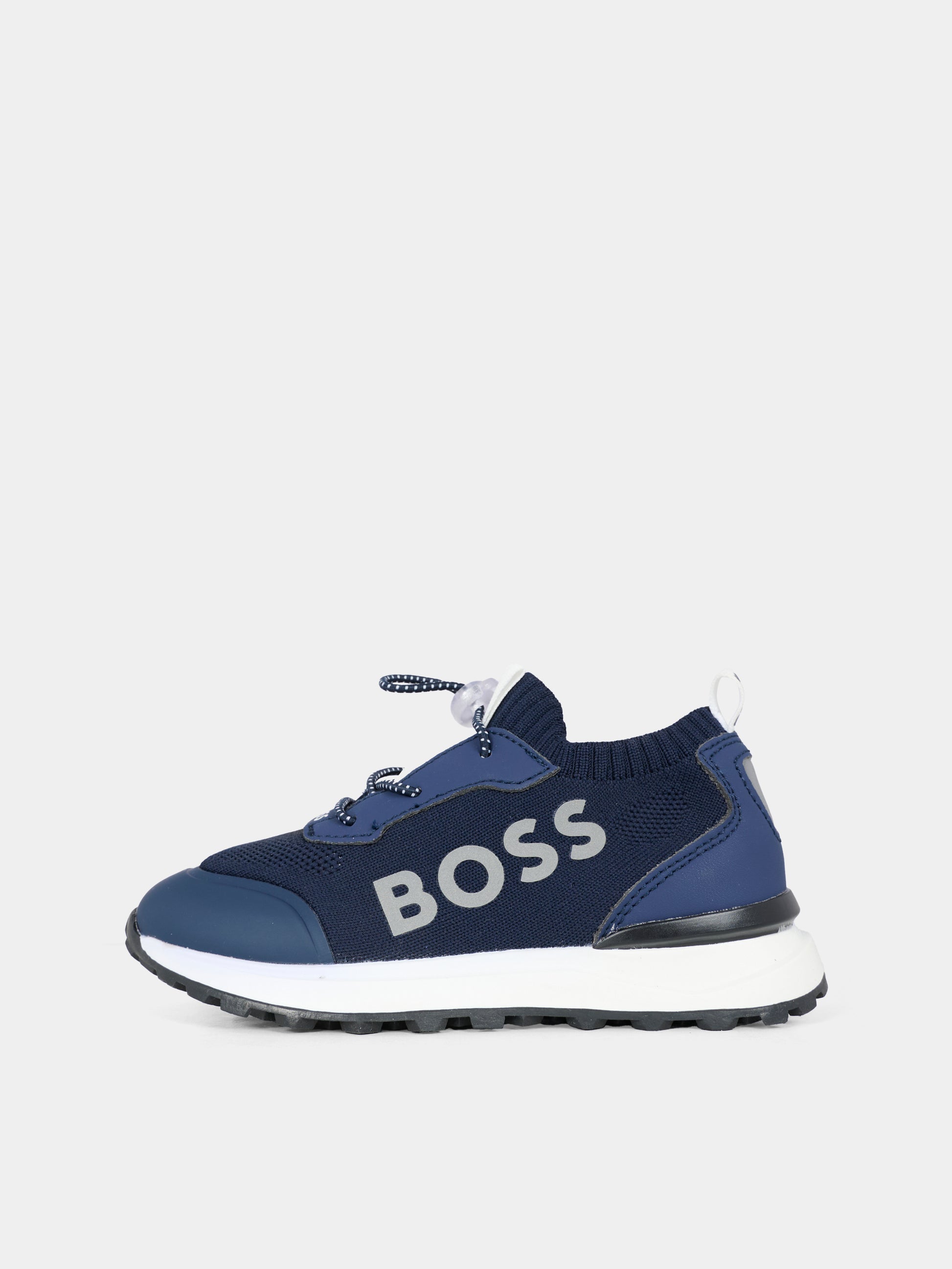 Sneakers blu per bambino con logo,Boss,J52583 849