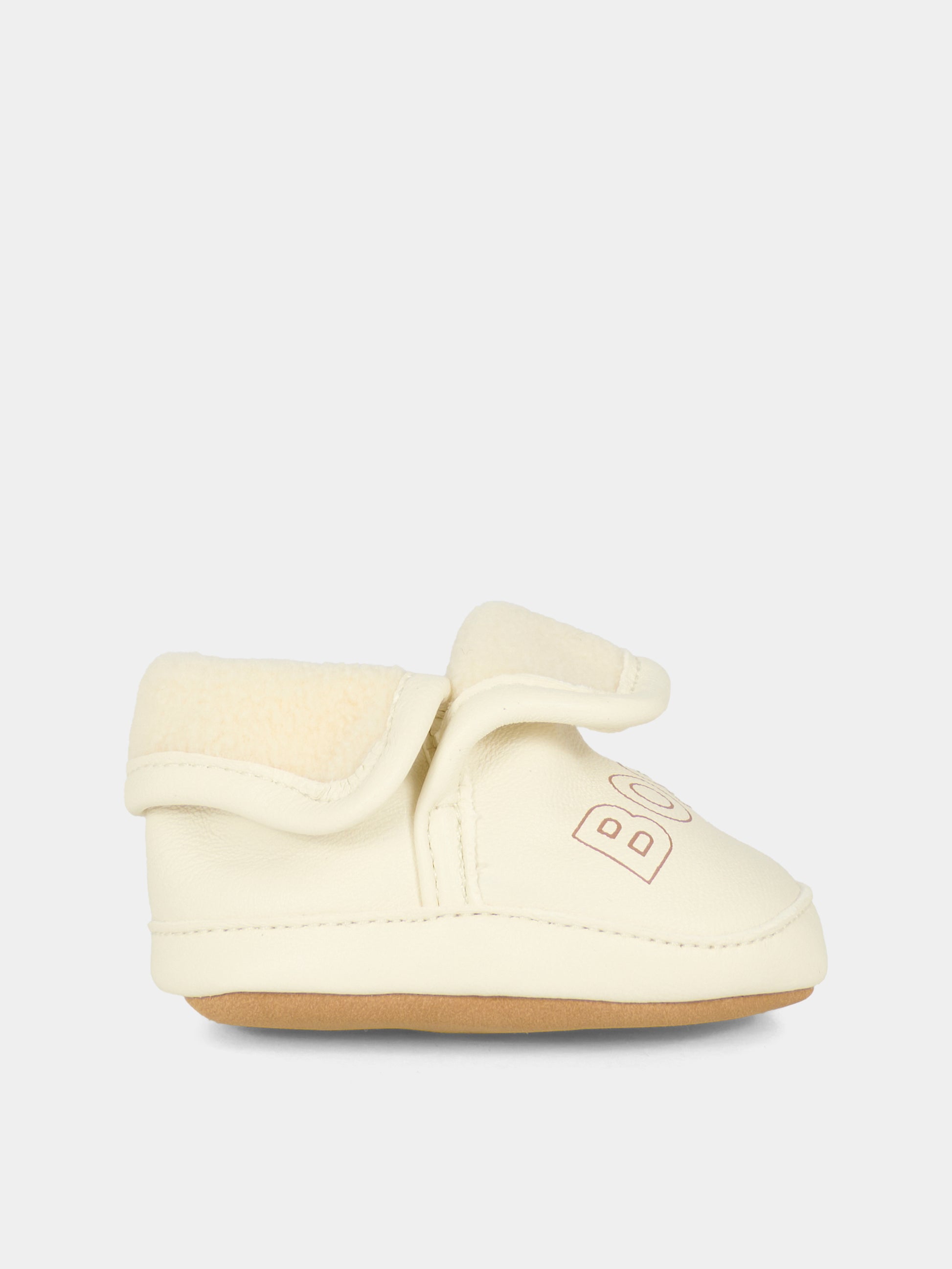 Sneakers avorio per neonato con logo,Boss,J52586 117