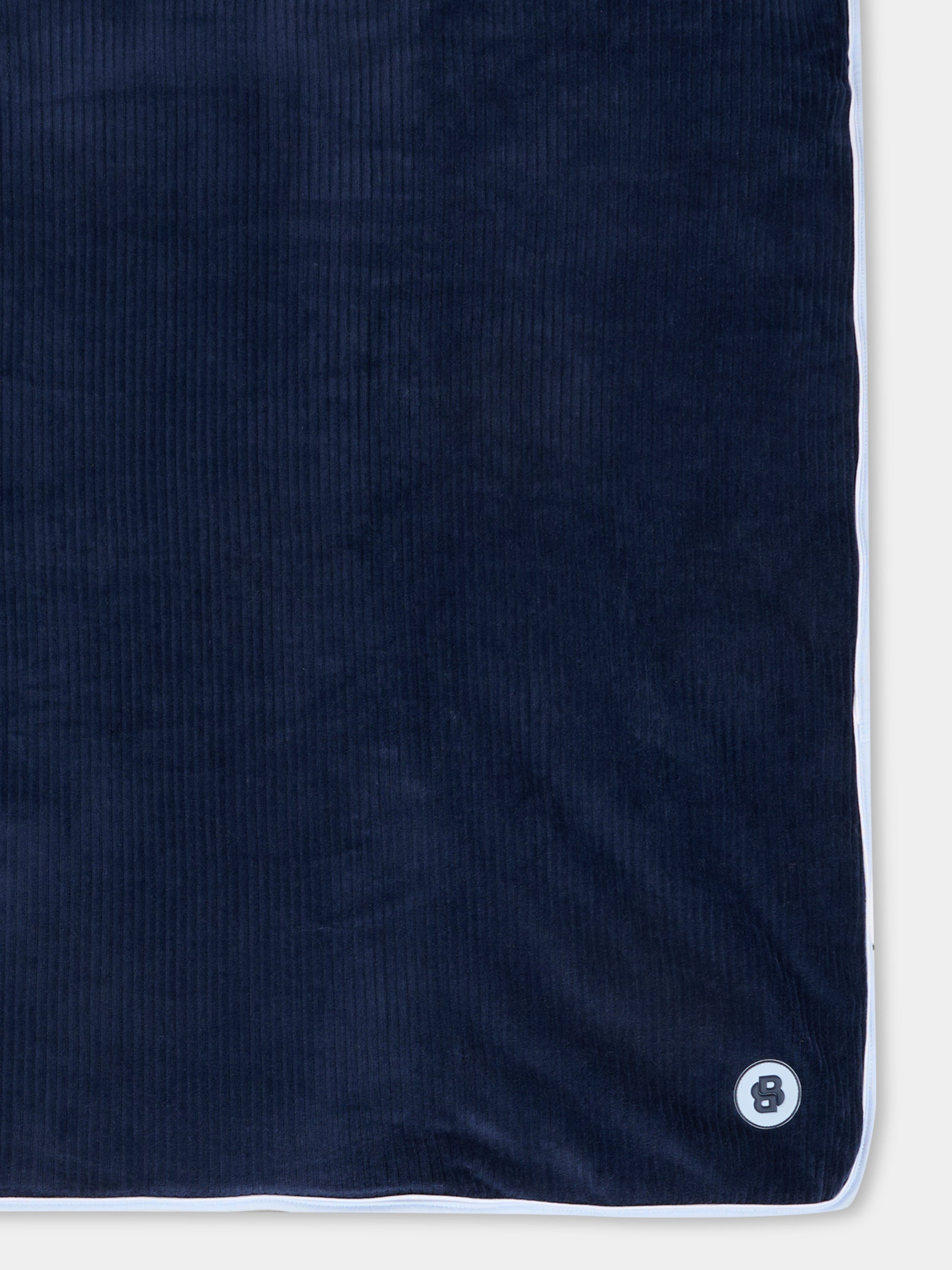 Coperta reversibile blu per neonato con logo,Boss,J52594 849