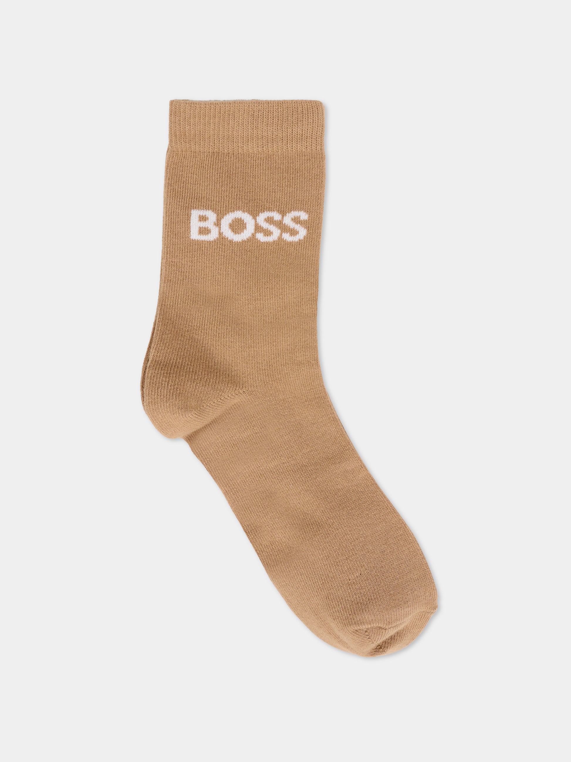 Set calze nere per bambino con logo,Boss,J52636 09B