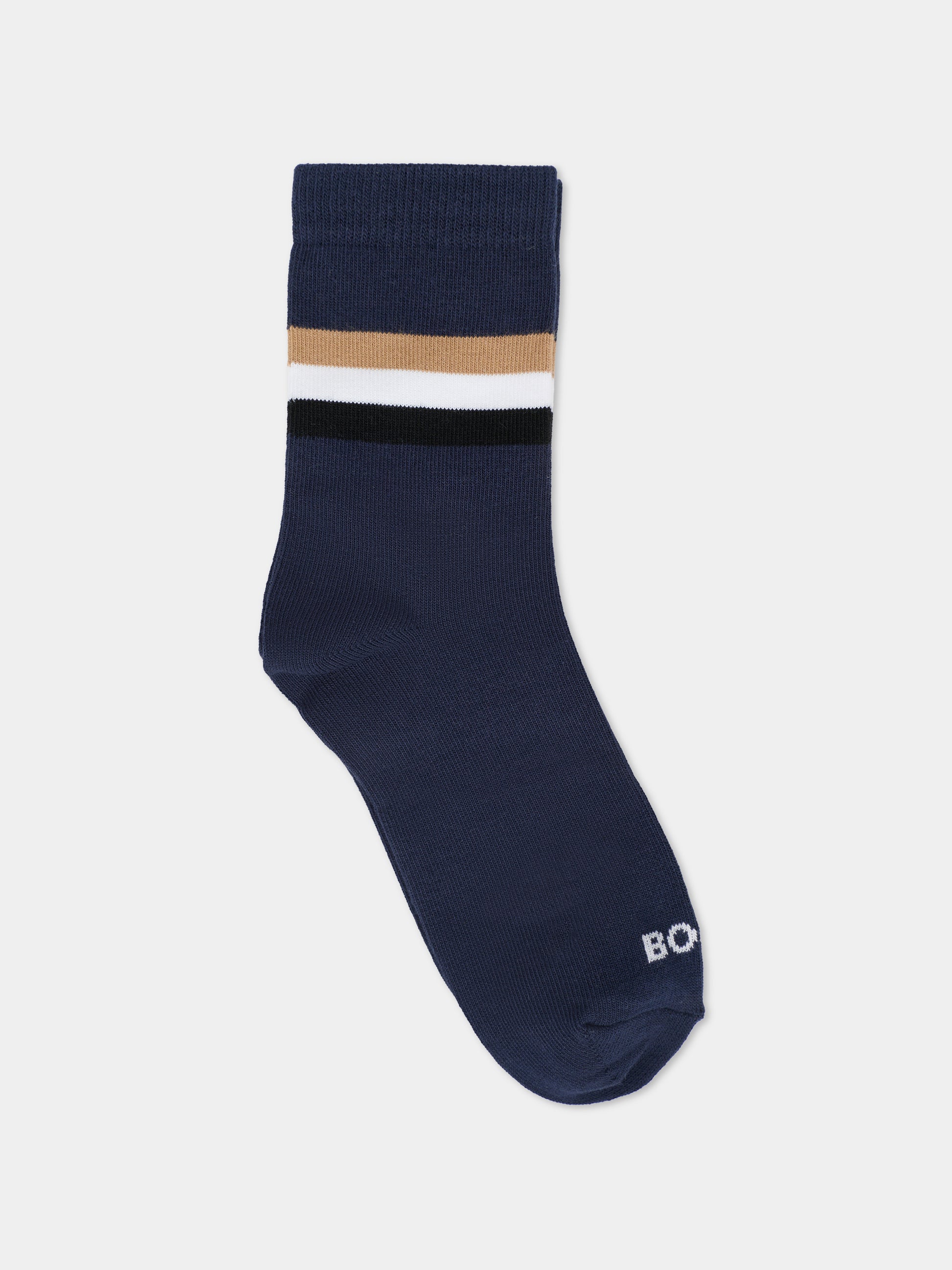 Set calze bianco per bambino con logo,Boss,J52636 10P