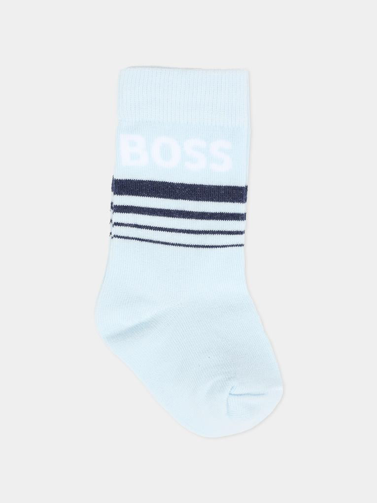 Set calzini grigi per neonato con logo,Boss,J52654 A32