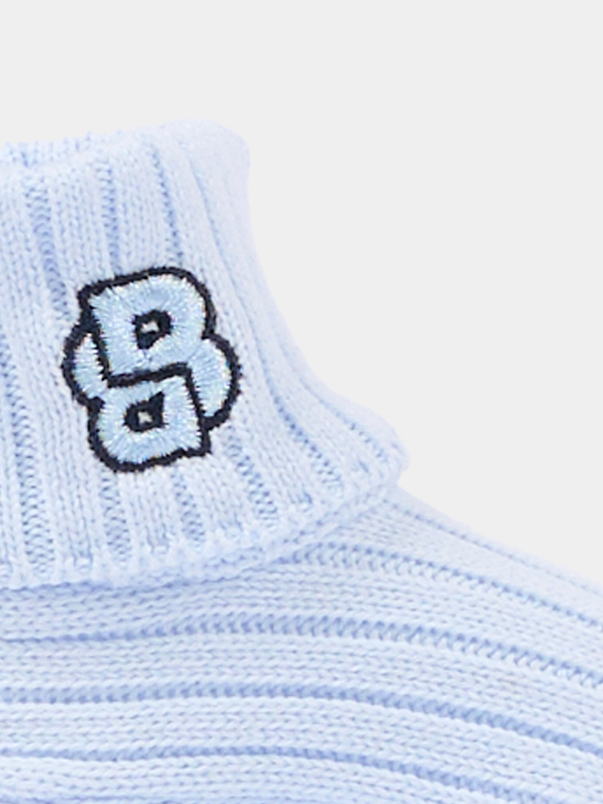 Babbucce azzurre per neonato con logo,Boss,J52720 771