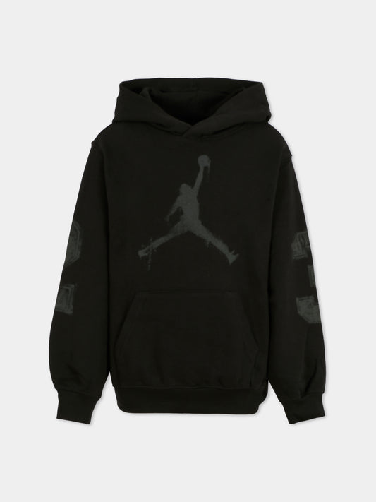 Felpa nera per bambino con jumpman,Jordan,95F099 023