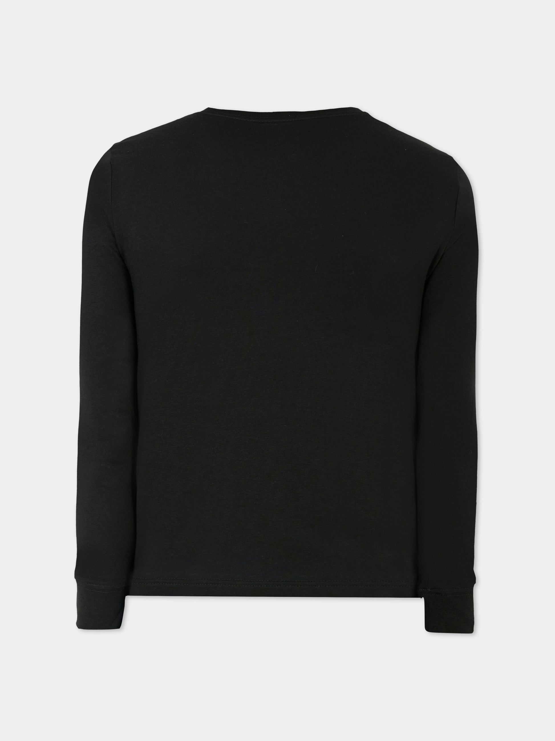 T-shirt nera per bambino con logo e jumpman,Jordan,95D668 023