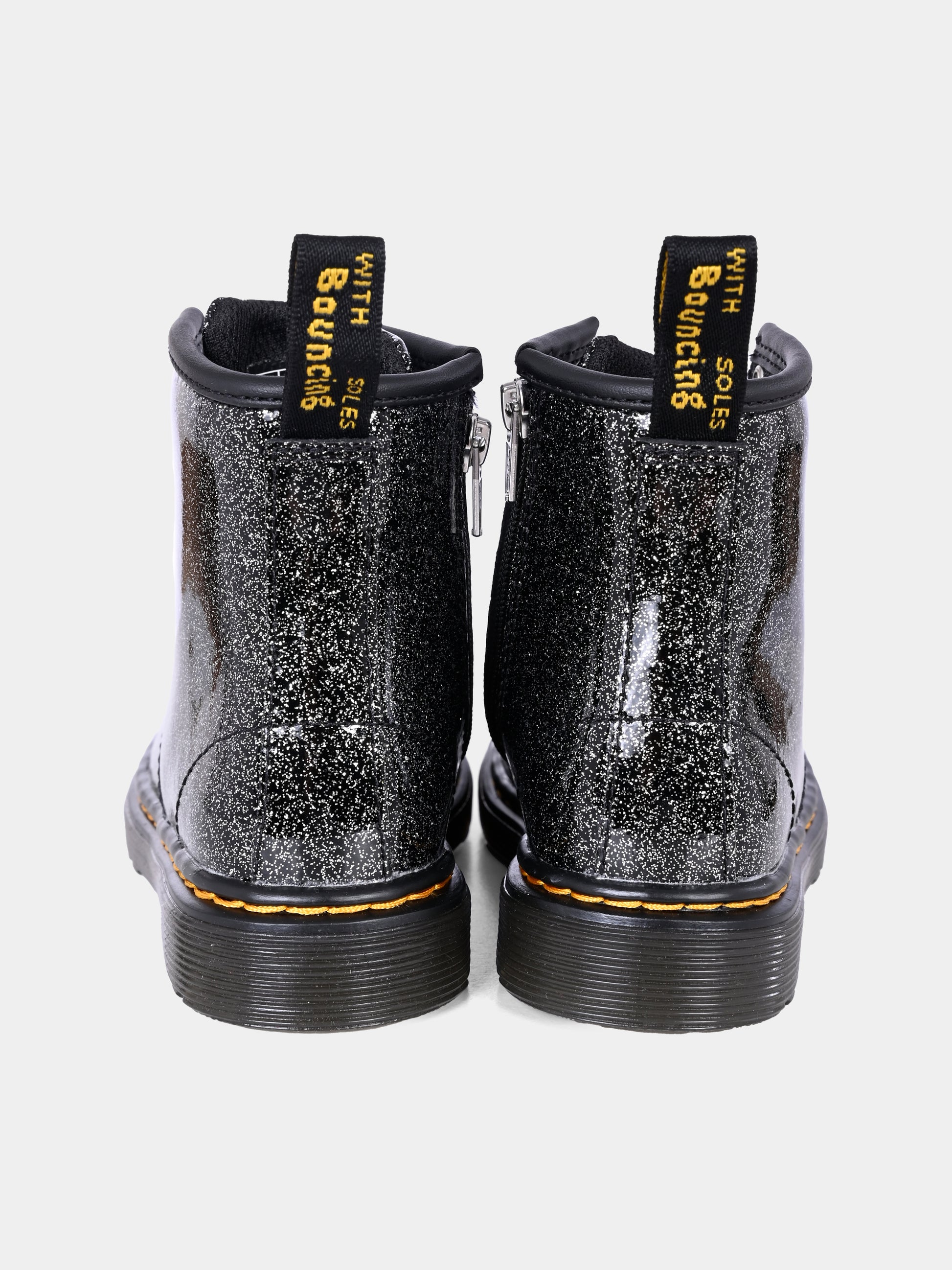Anfibi neri 1460 T per bambina con lurex,Dr. Martens,1460 T 8 EYE BOOT 41435001 BLACK