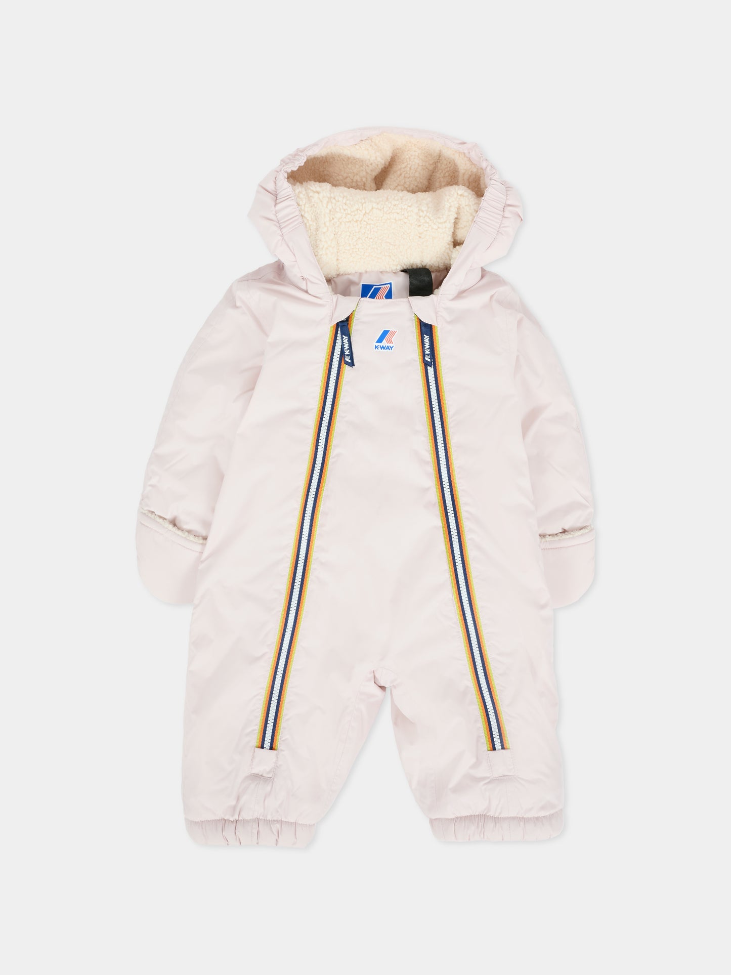 Piumino rosa Snotty Orsetto per neonata con logo,K-way,K8134PW W7G