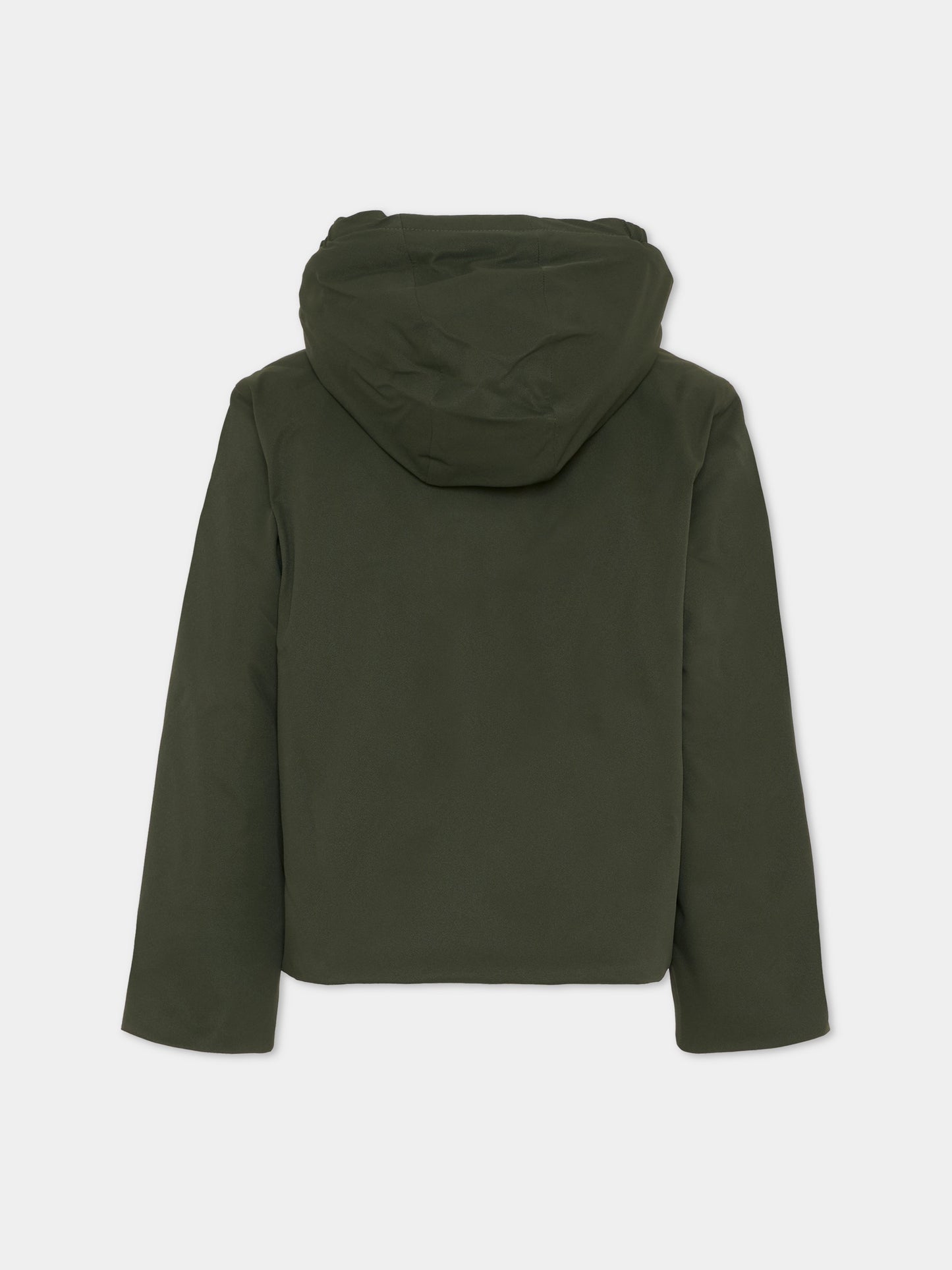 Giubbotto Jacko Twill Marmotta verde per bambino con logo,K-way,K1128FW AL7