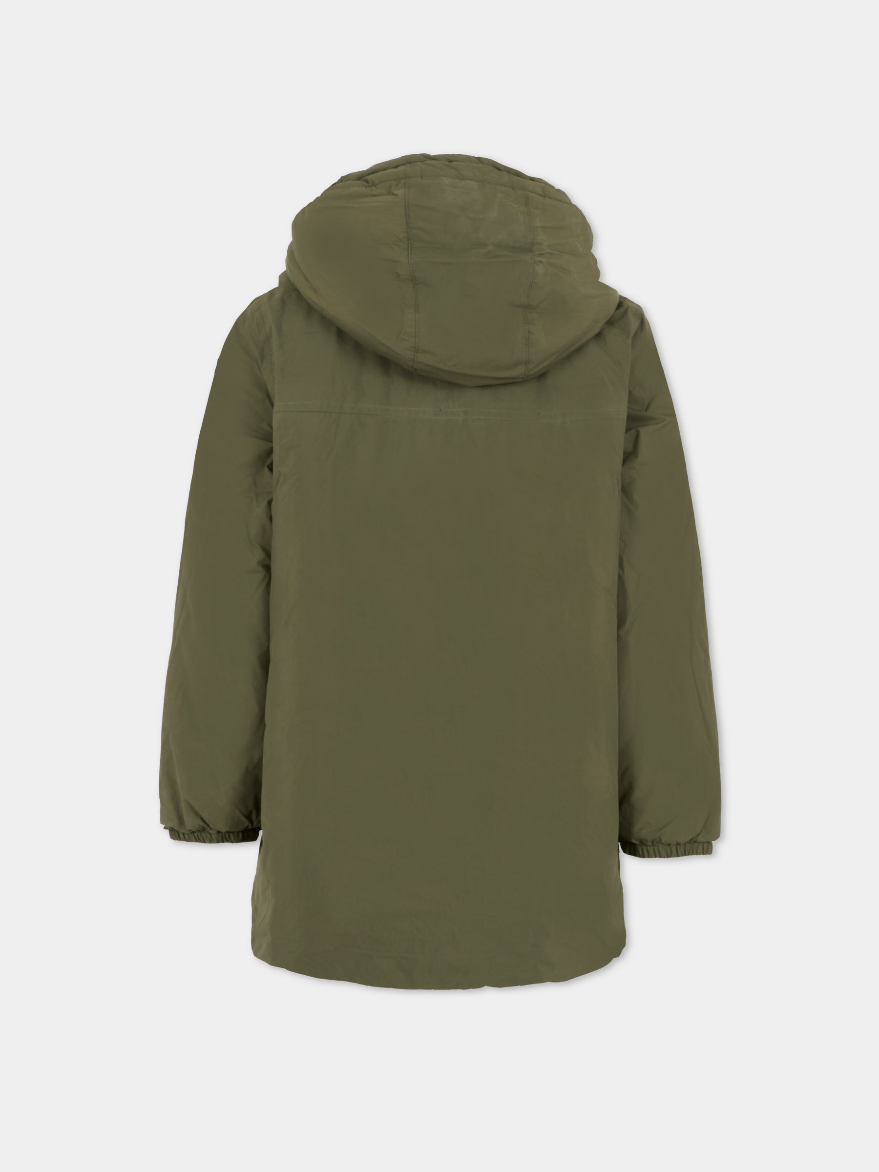 Giubbotto verde Eiffel Orsetto per bambini con logo,K-way,K7142UW WMR