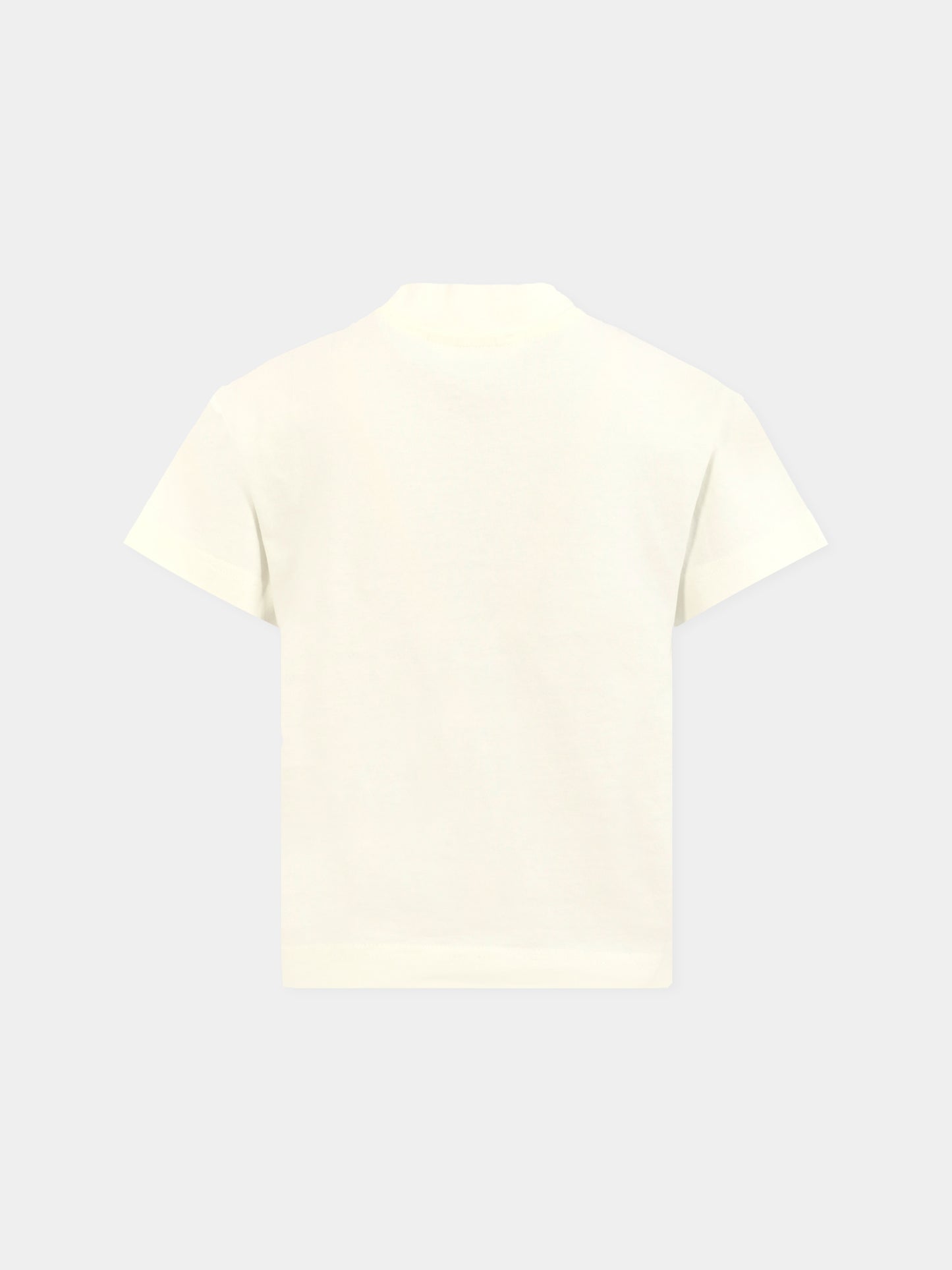 T-shirt avorio per bambino con logo,Palm Angels,PBAA003F25JER0020340