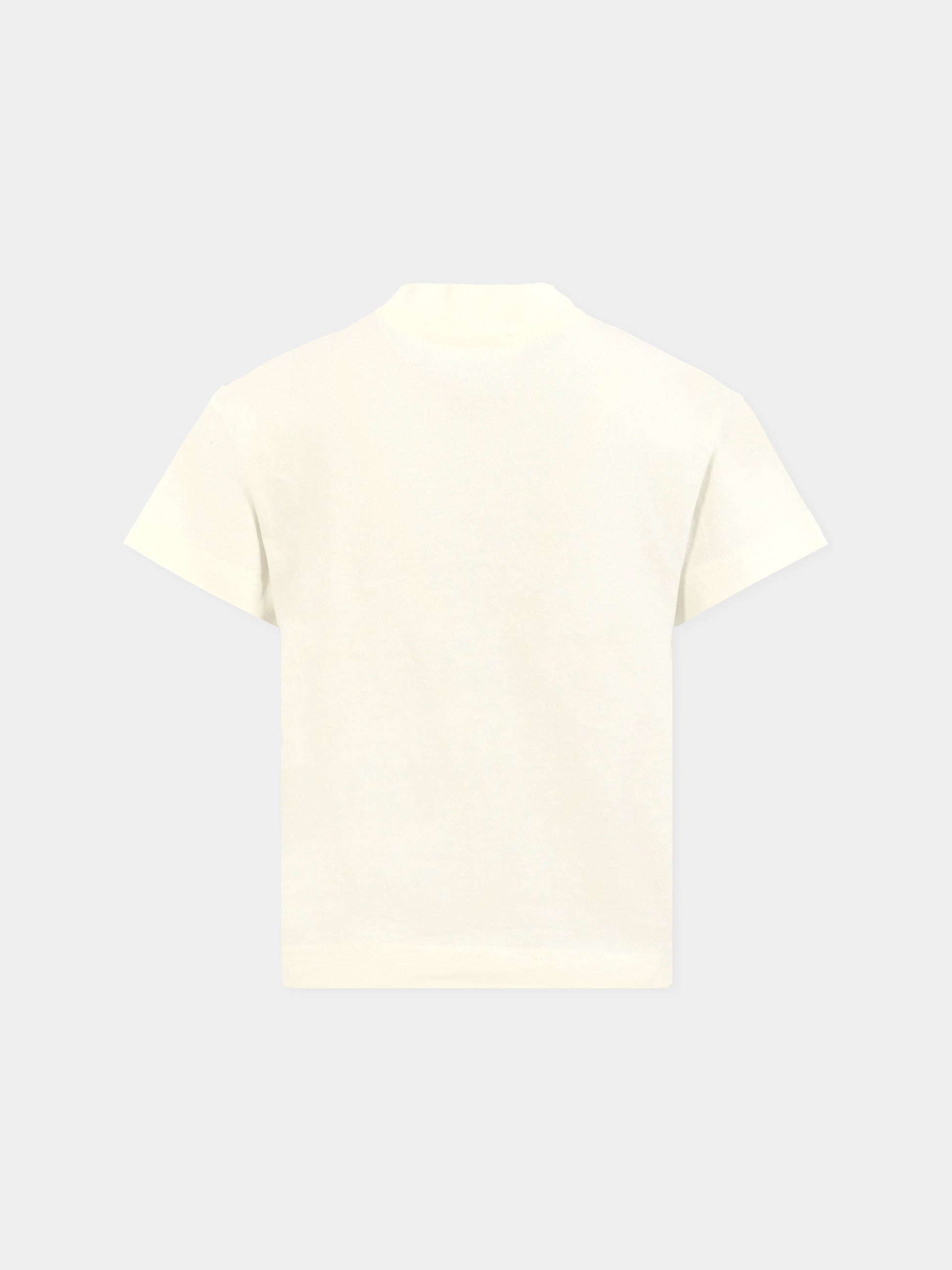 T-shirt avorio per bambino con logo,Palm Angels,PBAA003F25JER0020340