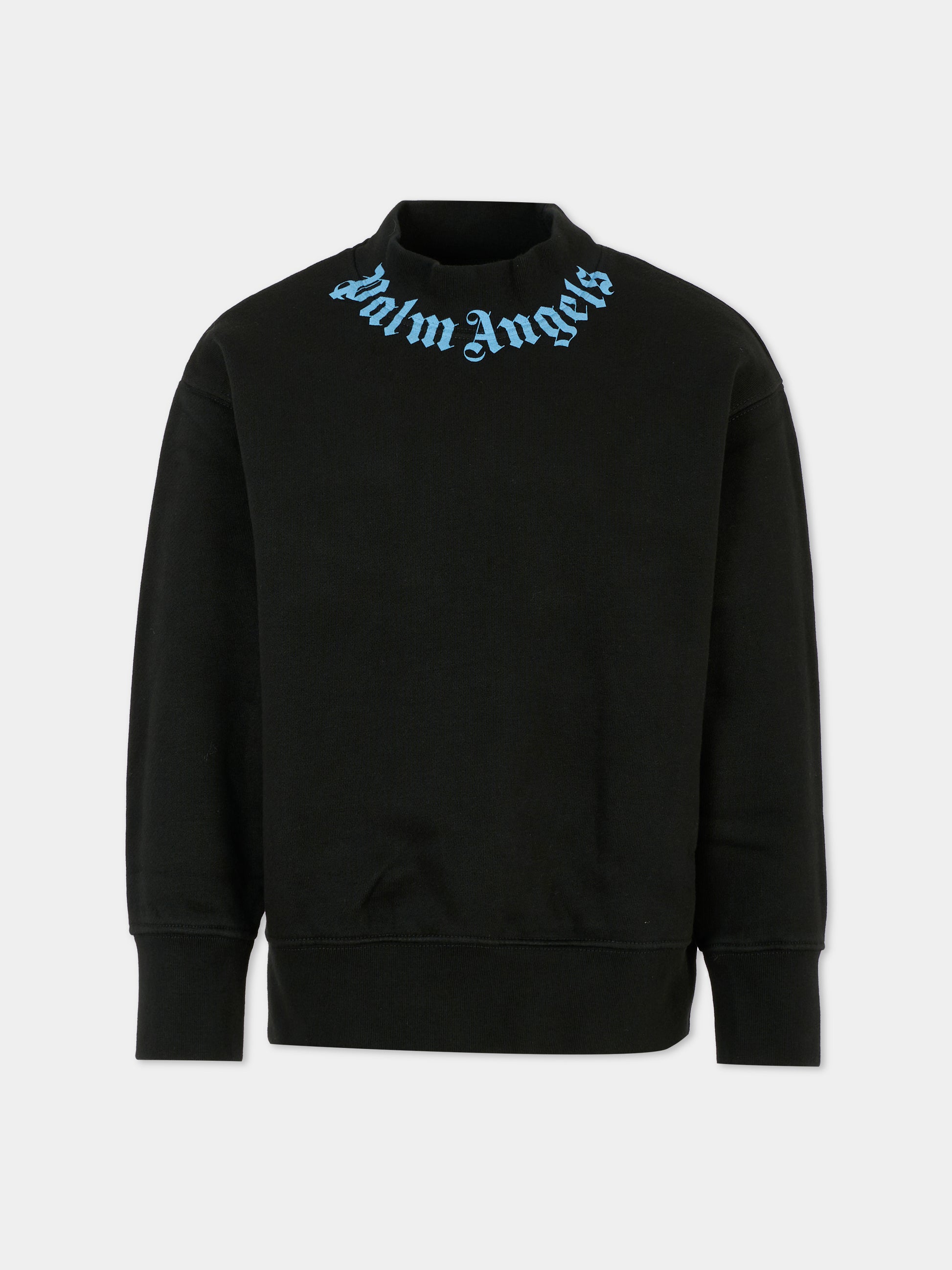 Felpa nera per bambino con logo,Palm Angels,PBBA012F25FLE0021040
