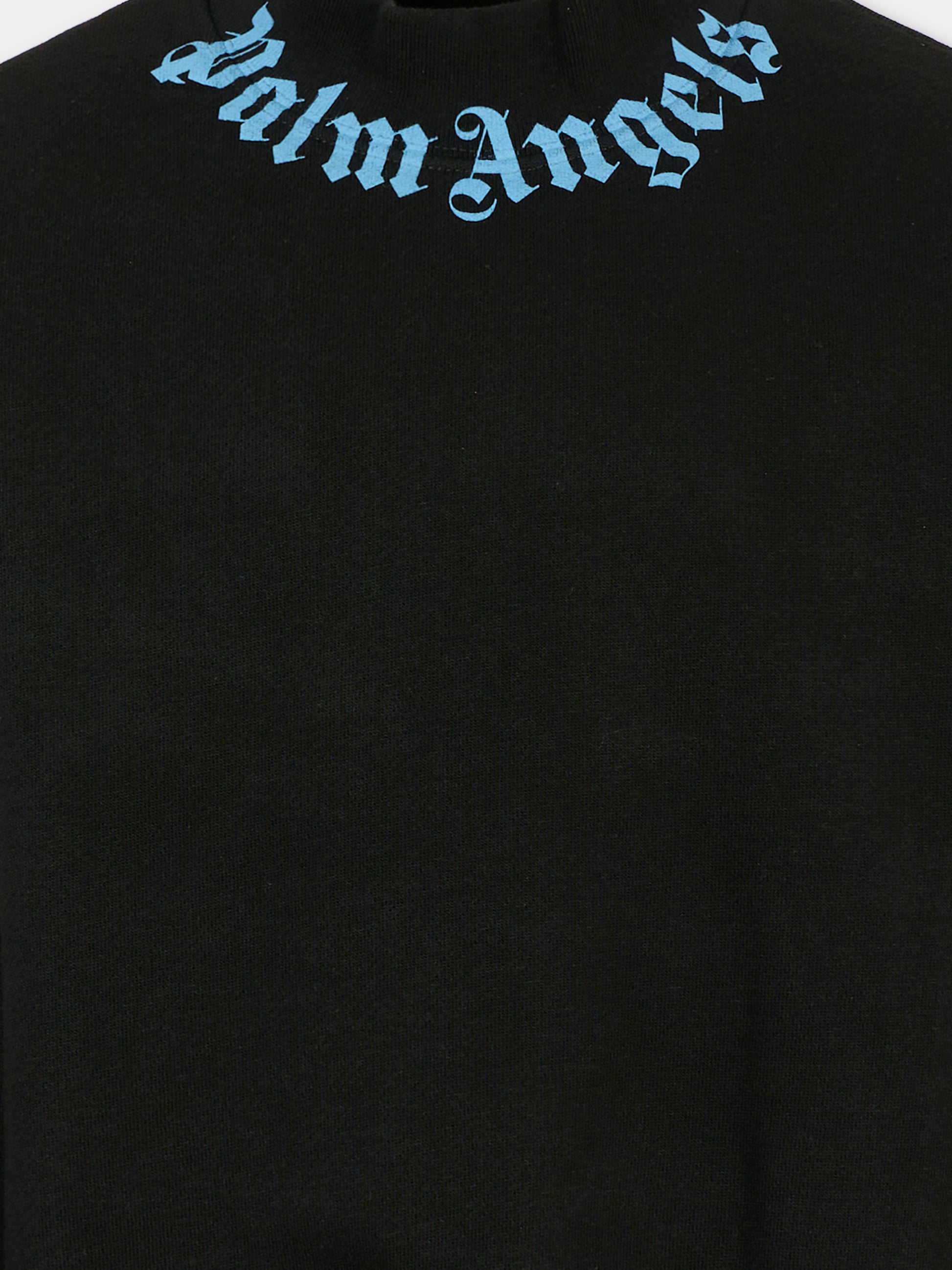 Felpa nera per bambino con logo,Palm Angels,PBBA012F25FLE0021040