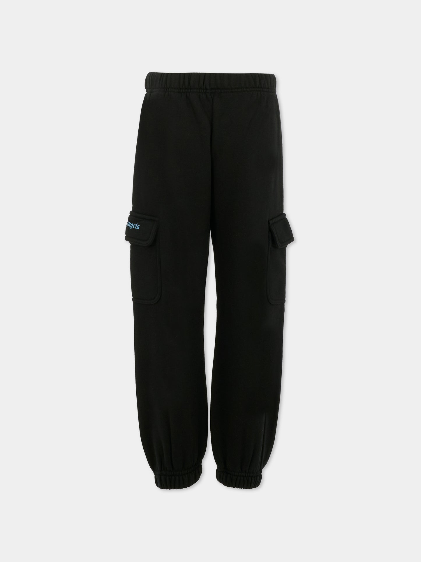Pantaloni neri per bambino con logo,Palm Angels,PBCH016F25FLE0011040