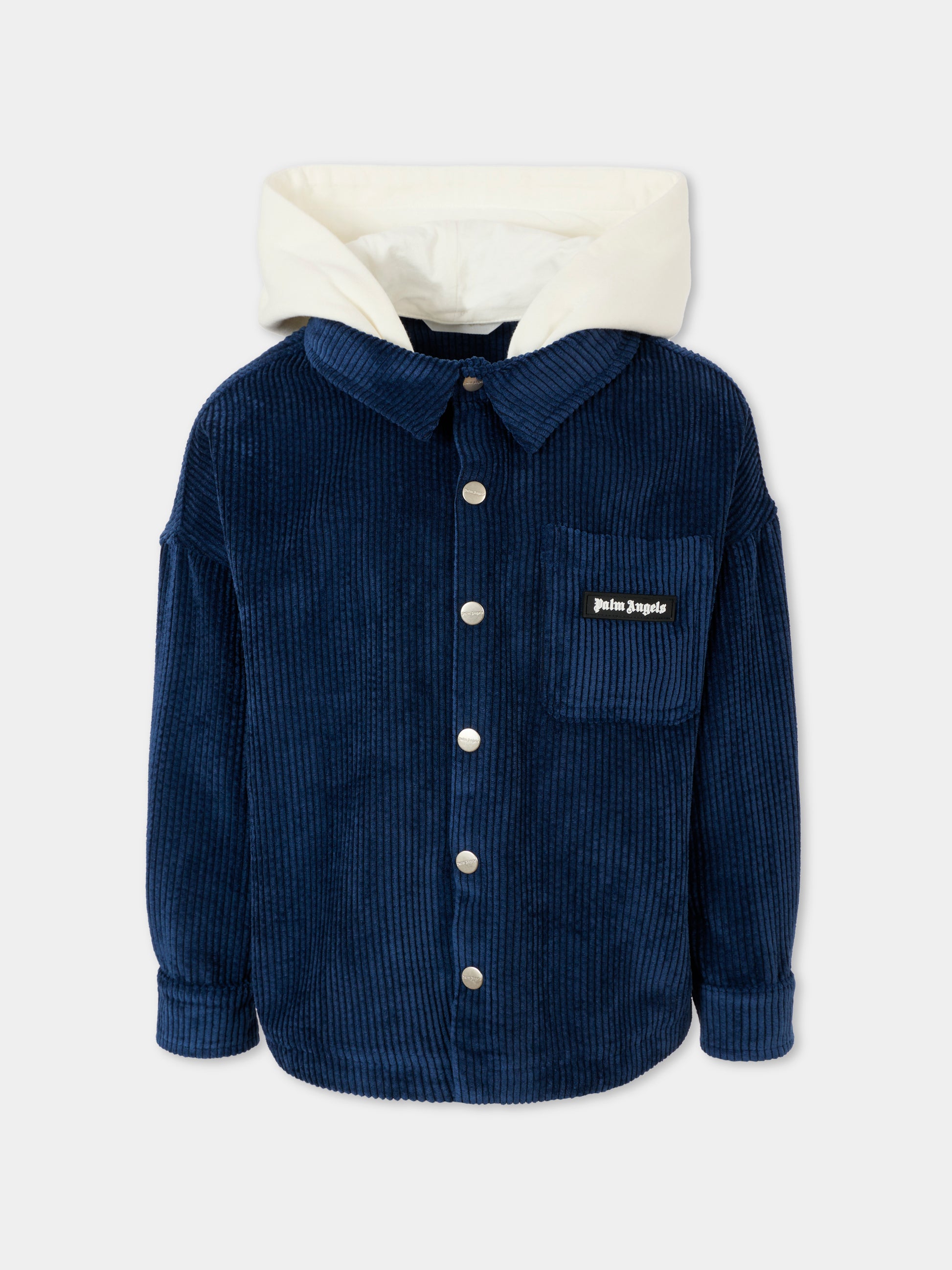 Giacca blu per bambino con logo,Palm Angels,PBES007F25FAB0014603