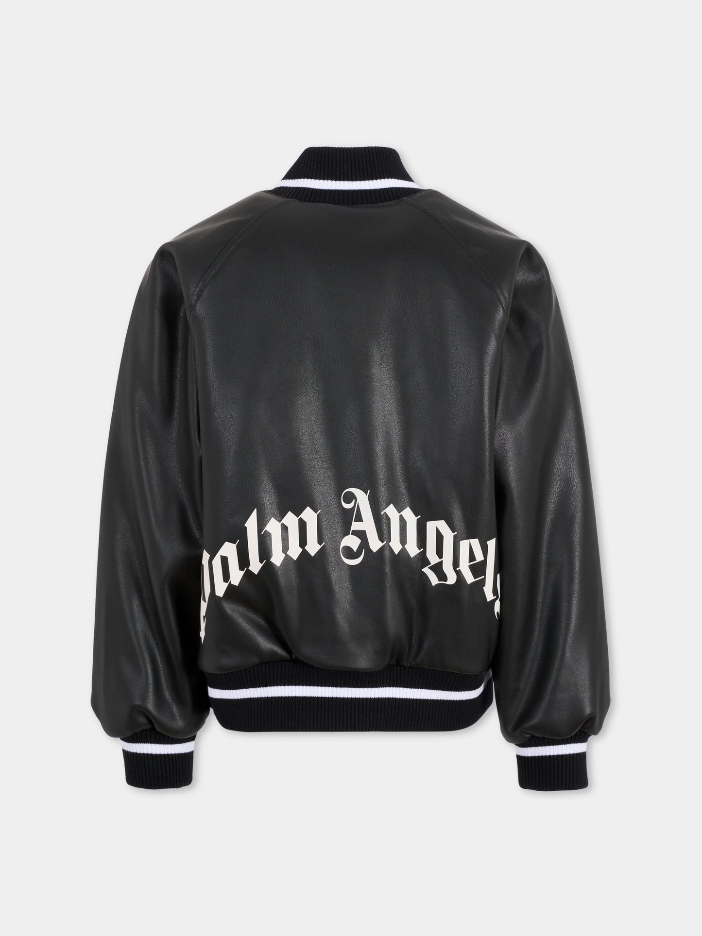 Bomber nero per bambini con logo,Palm Angels,PGEK001F25FAB0011003