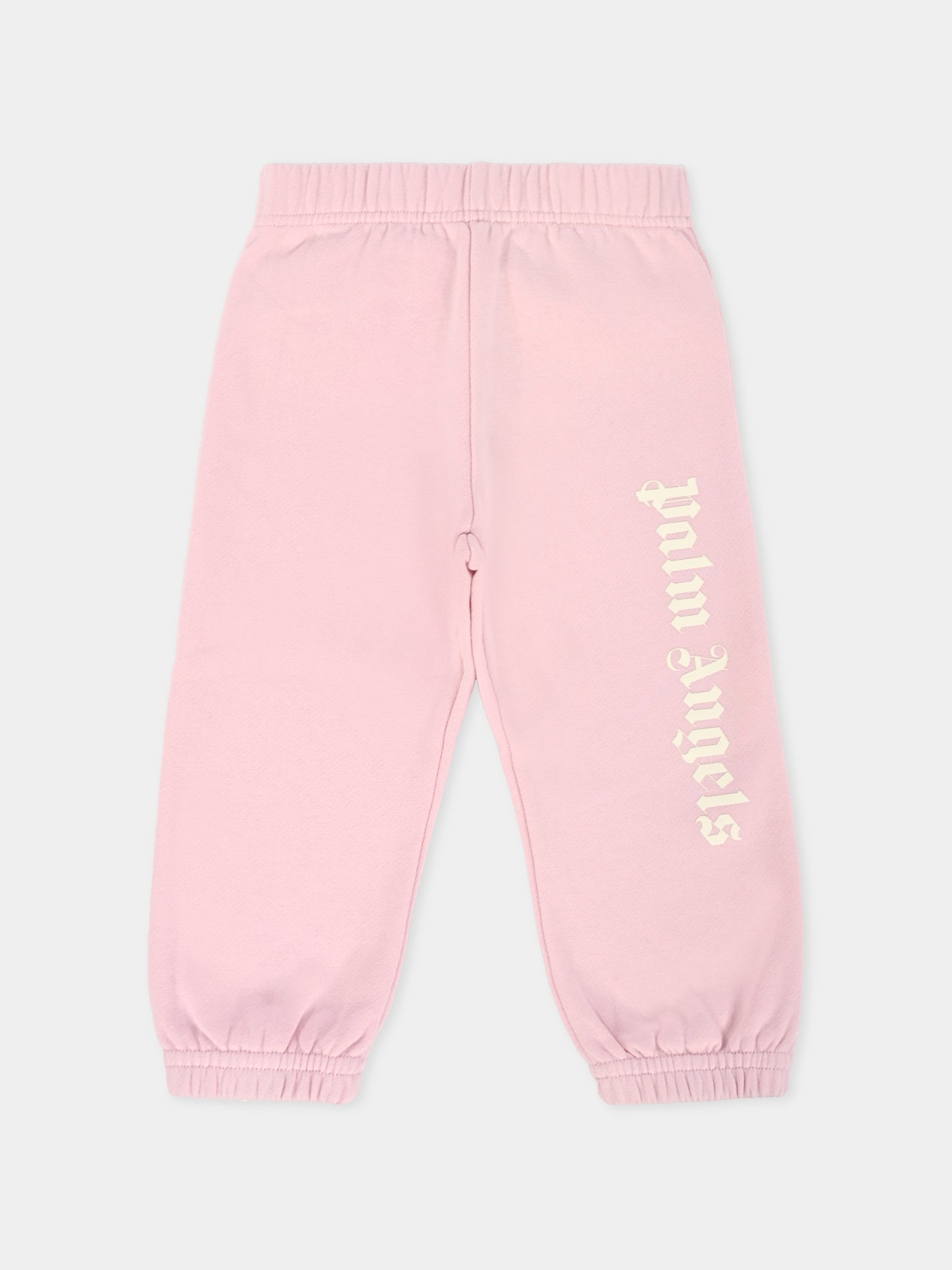 Pantaloni rosa per neonata con logo,Palm Angels,PGXD002F25FLE0013C03