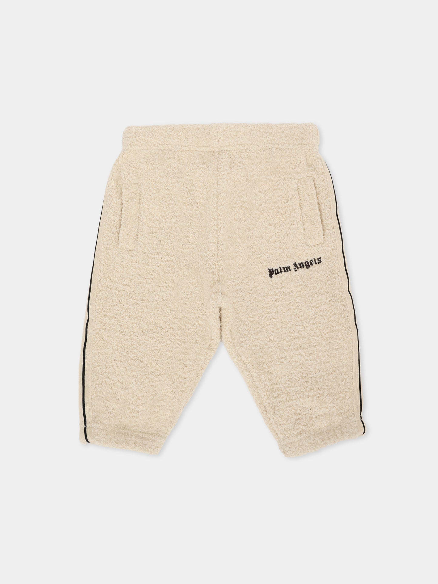 Pantaloni beige per neonati con logo,Palm Angels,PGXQ001F25KNI0016F60