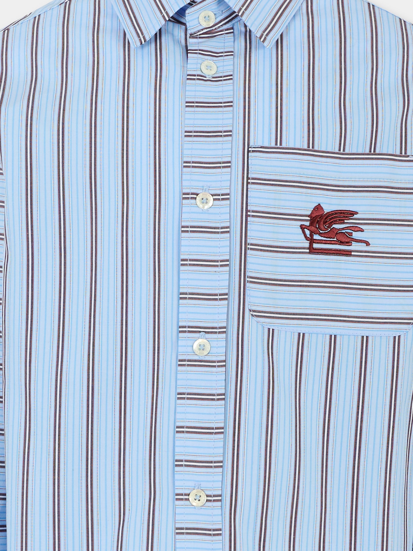 Camicia azzurra per bambino con Pegaso,Etro,GX5P30 Z3313 630MC