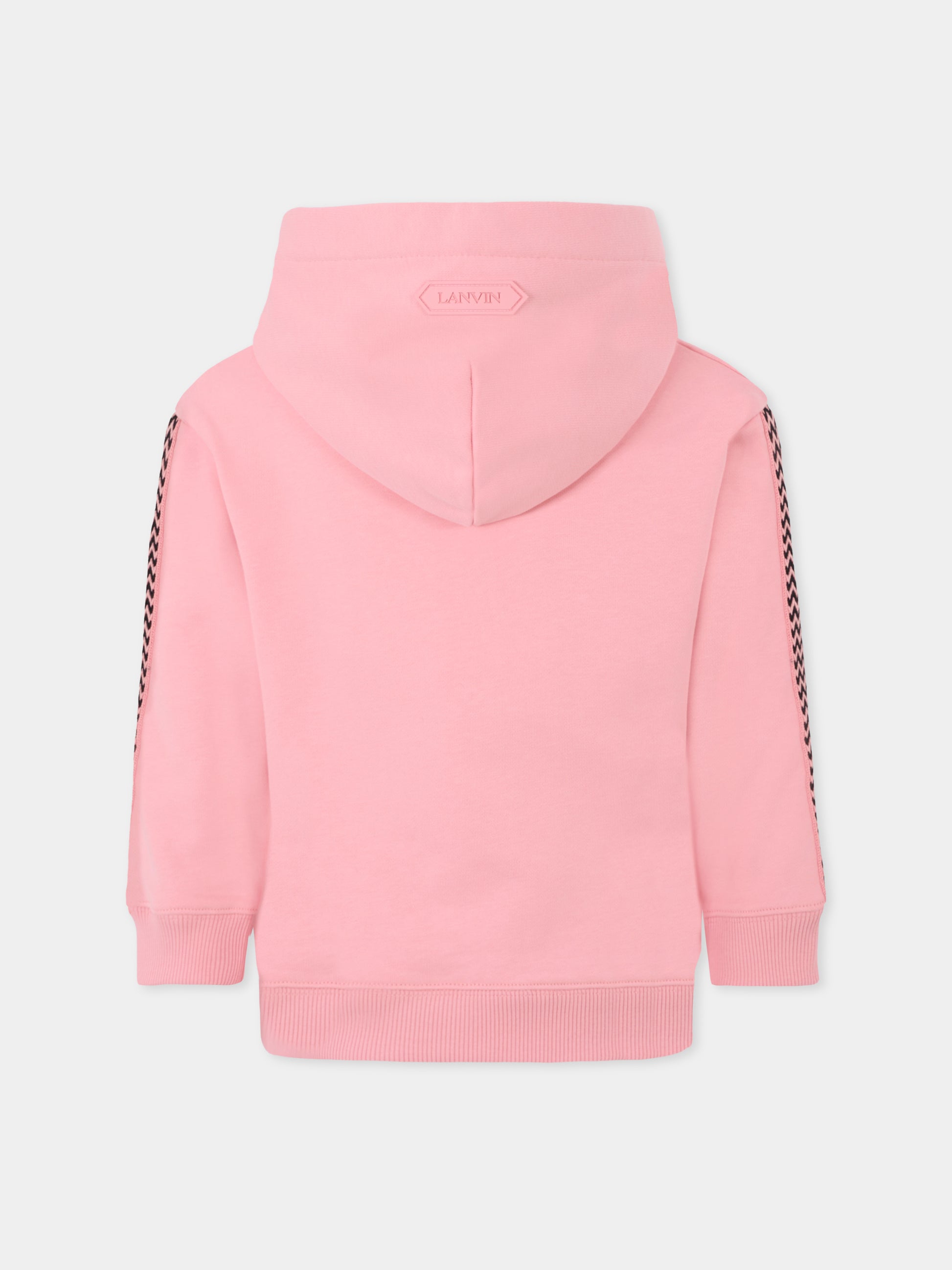Felpa rosa per bambina con logo,Lanvin Petite,N30260 48N