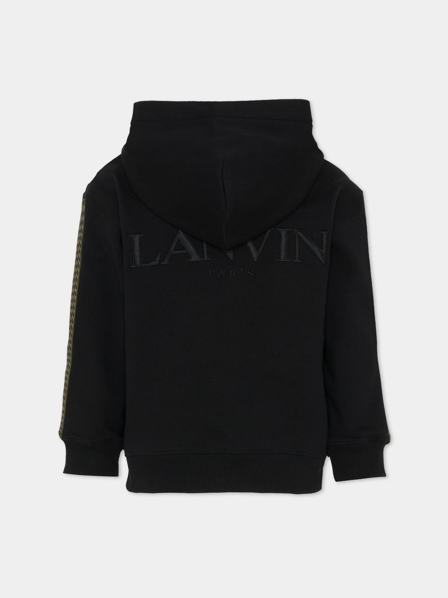 Felpa nera per bambino con logo,Lanvin Petite,N30298 09B