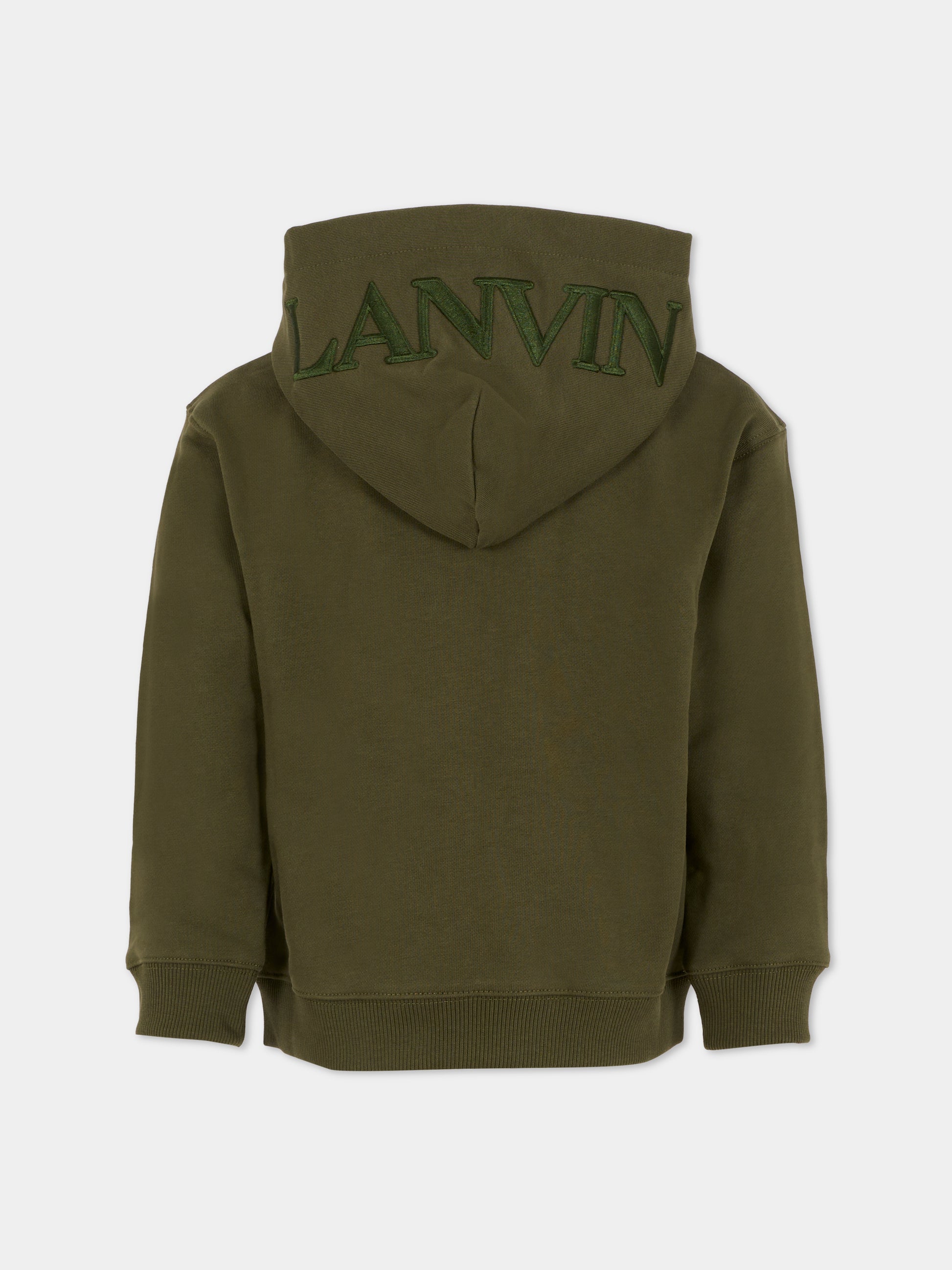Felpa verde per bambino con logo,Lanvin Petite,N30314 665